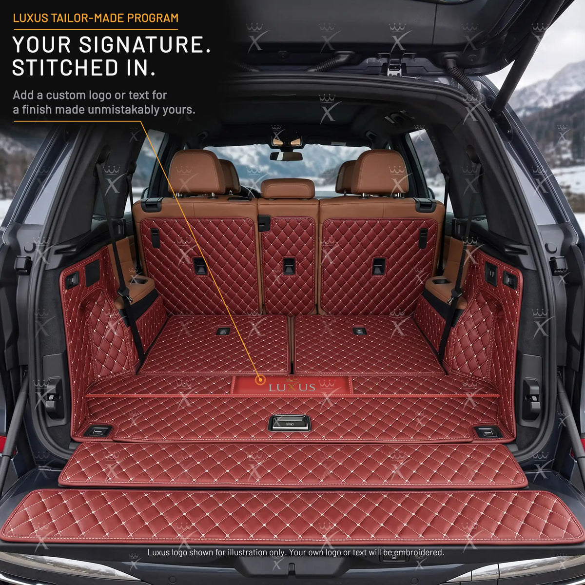 Luxus Car Mats™ - Kirsebærrød 3D luksusskinnstøvel/bagasjematte