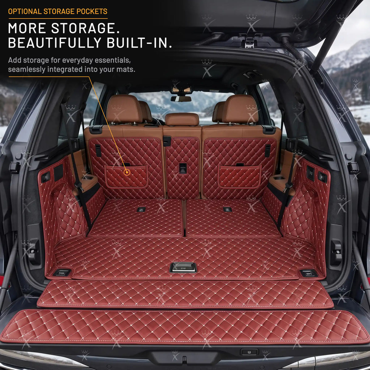 Luxus Car Mats™ - Kirsebærrød 3D luksusskinnstøvel/bagasjematte