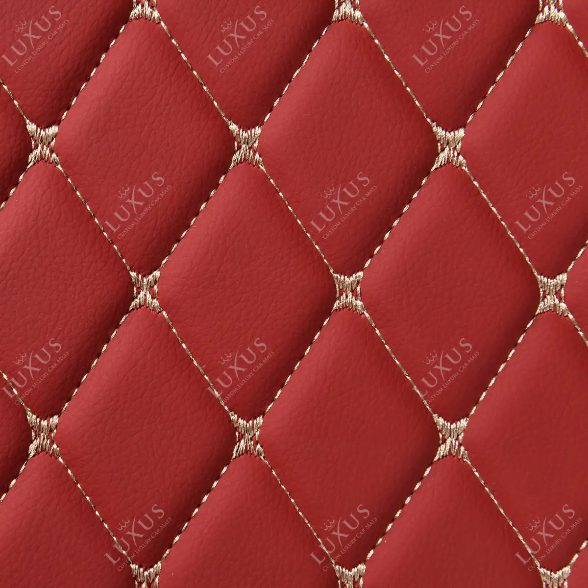 Luxus Car Mats™ – Kirschrote 3D-Luxus-Leder-Kofferraum-/Kofferraummatte