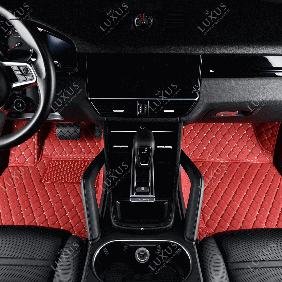 Luxus Car Mats™ - Set di tappetini per auto di lusso rosso ciliegia