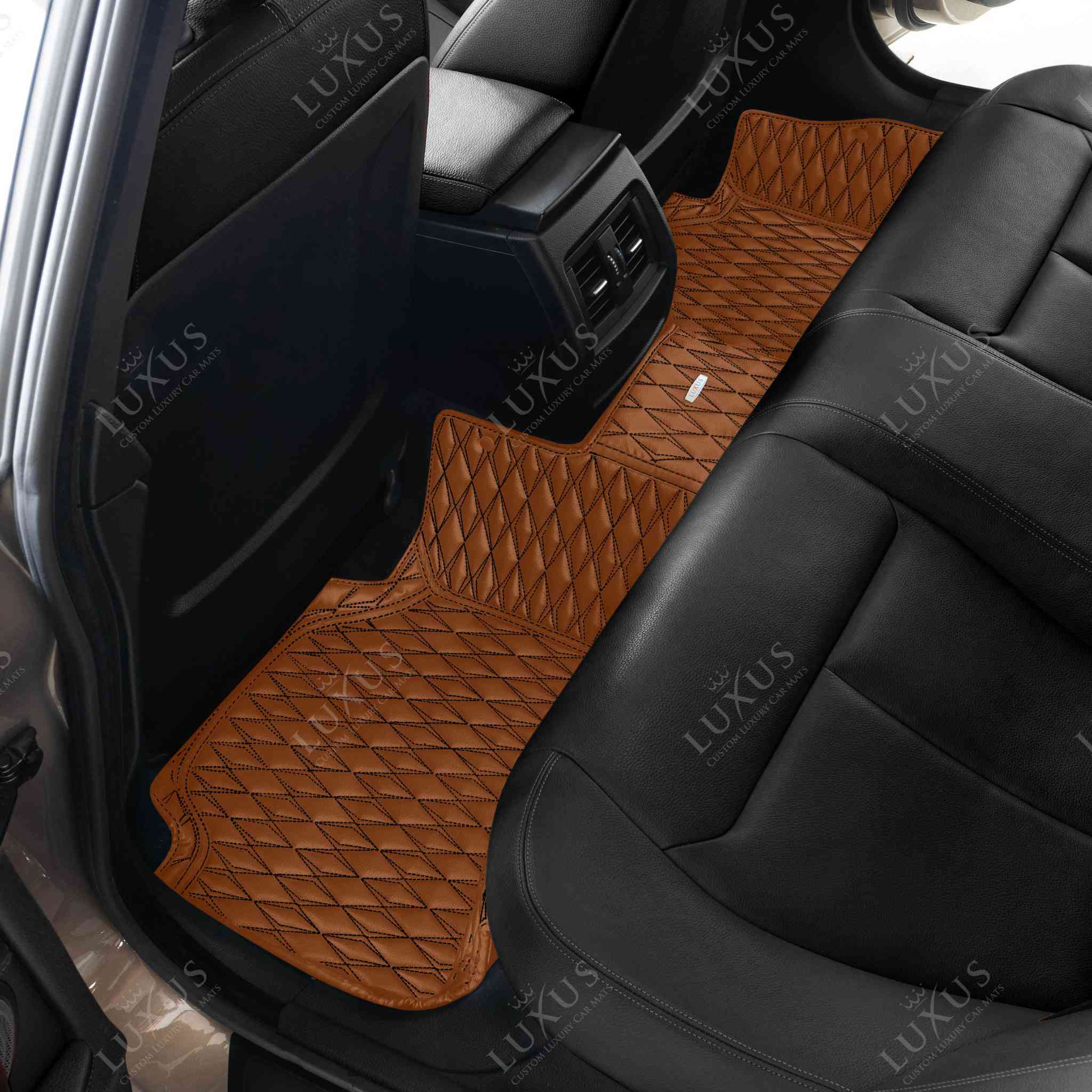Luxus Premium Twin-Diamond Custom Luxury Car Mats Set | Chocolate Brown