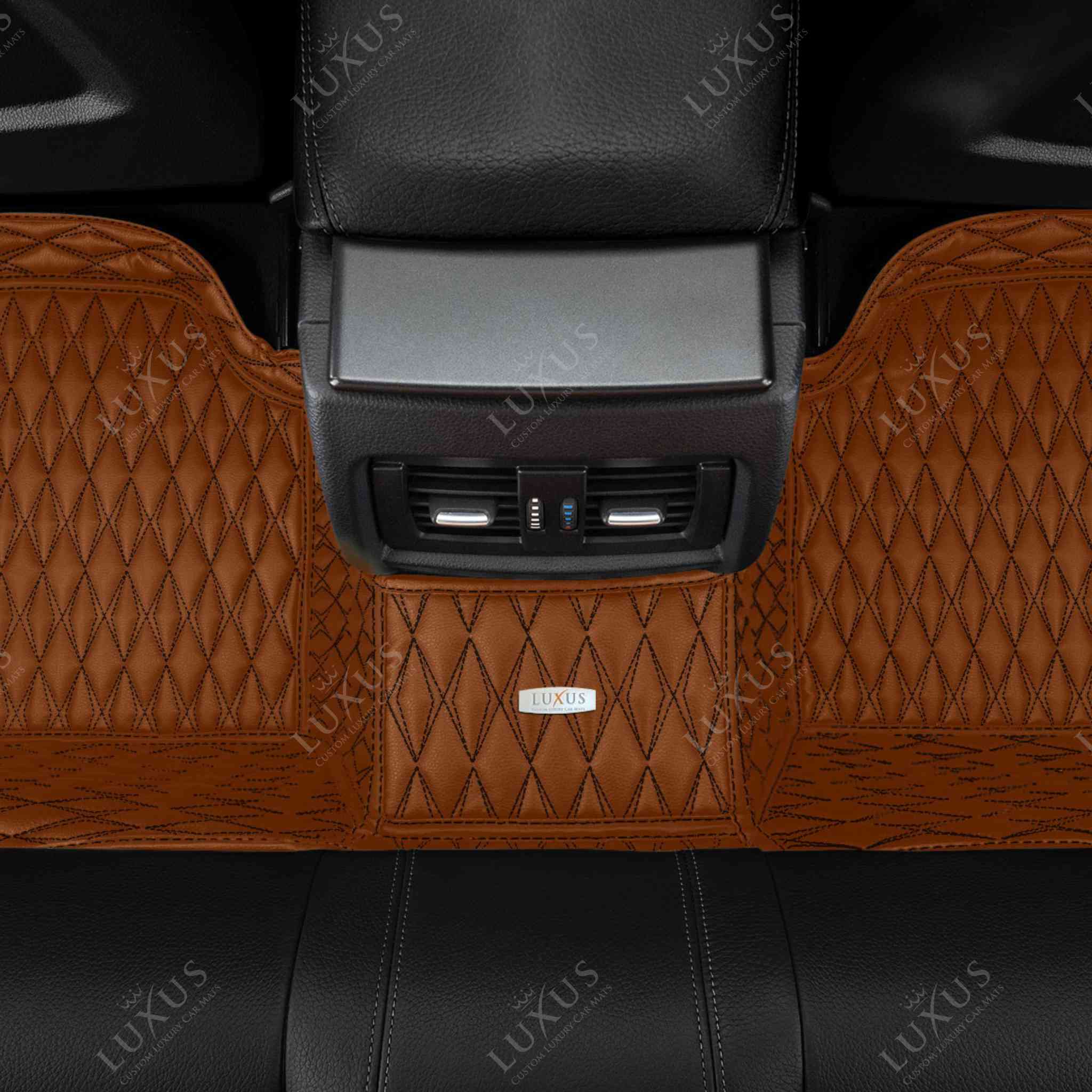 Luxus Premium Twin-Diamond Custom Luxury Car Mats Set | Chocolate Brown