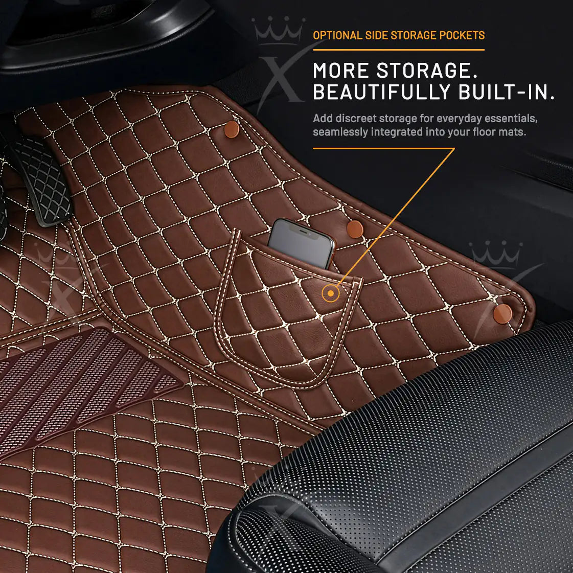 Luxus Car Mats™ - Chocoladebruin Luxe Automattenset