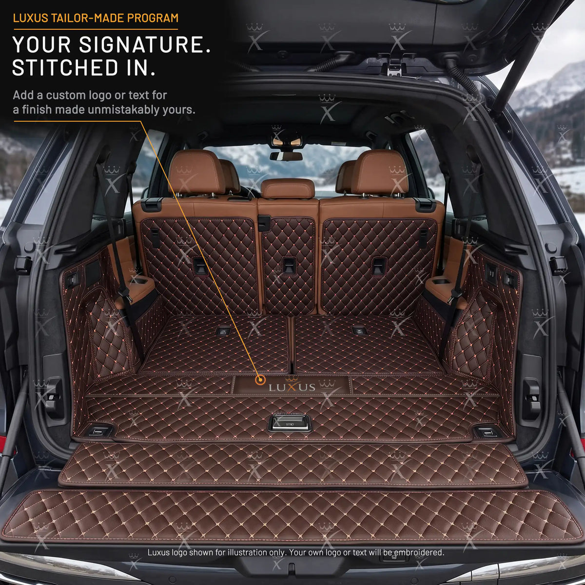 Luxus Car Mats™ - Sjokoladebrun 3D luksusskinnstøvel/bagasjematte