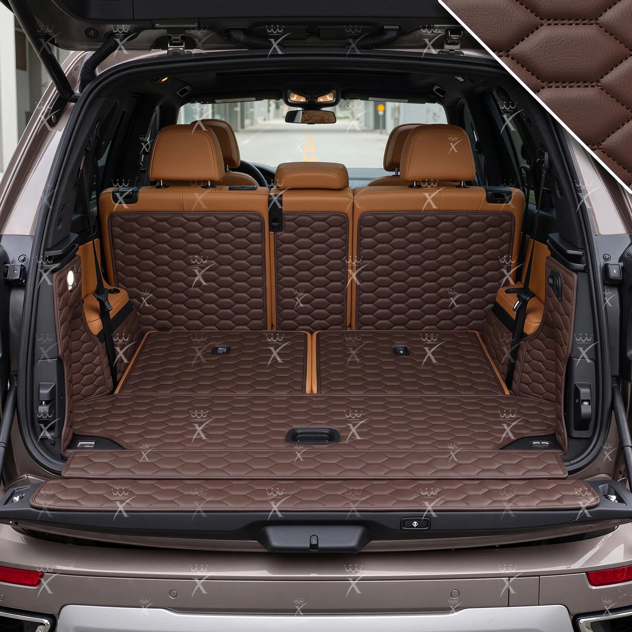 Luxus Honeycomb 360Fit Series Trunk Mat | Chocolate Brown