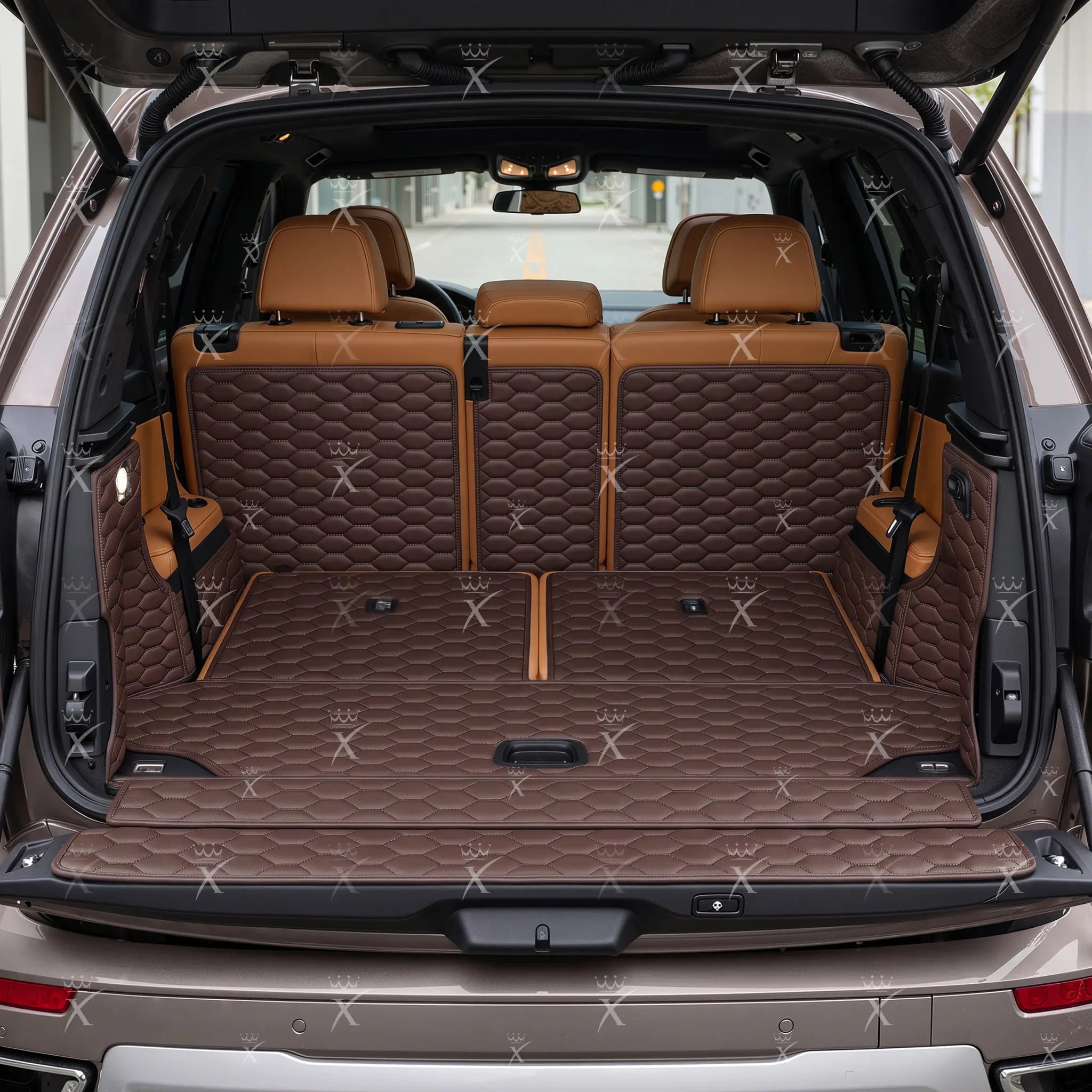 Luxus Honeycomb 360Fit Series Trunk Mat | Chocolate Brown