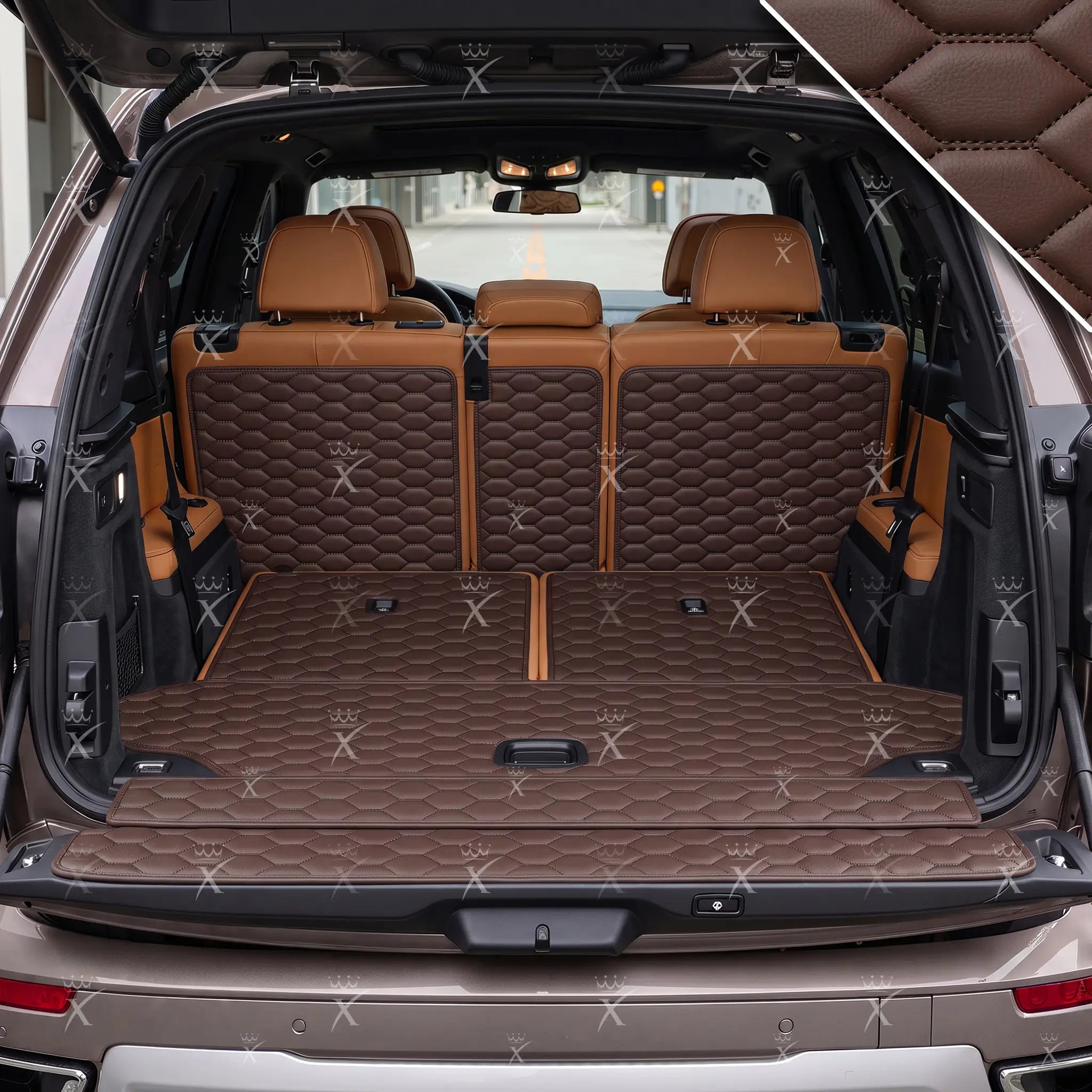 Luxus Honeycomb XtendFit Series Trunk Mat | Chocolate Brown