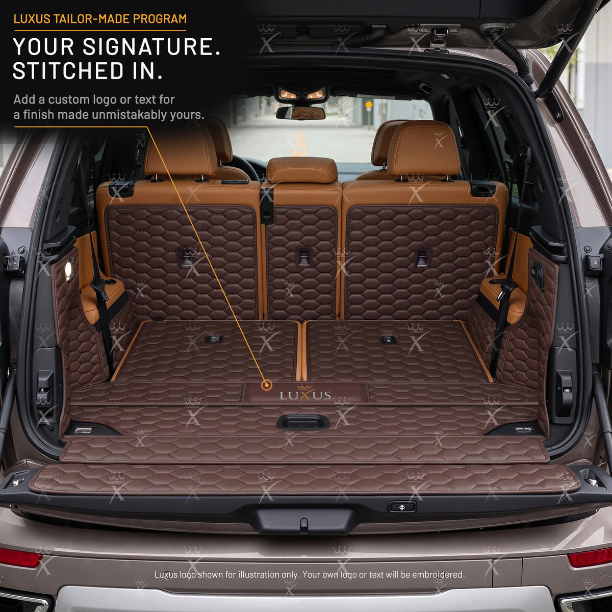 Luxus Honeycomb 360Fit Series Trunk Mat | Chocolate Brown