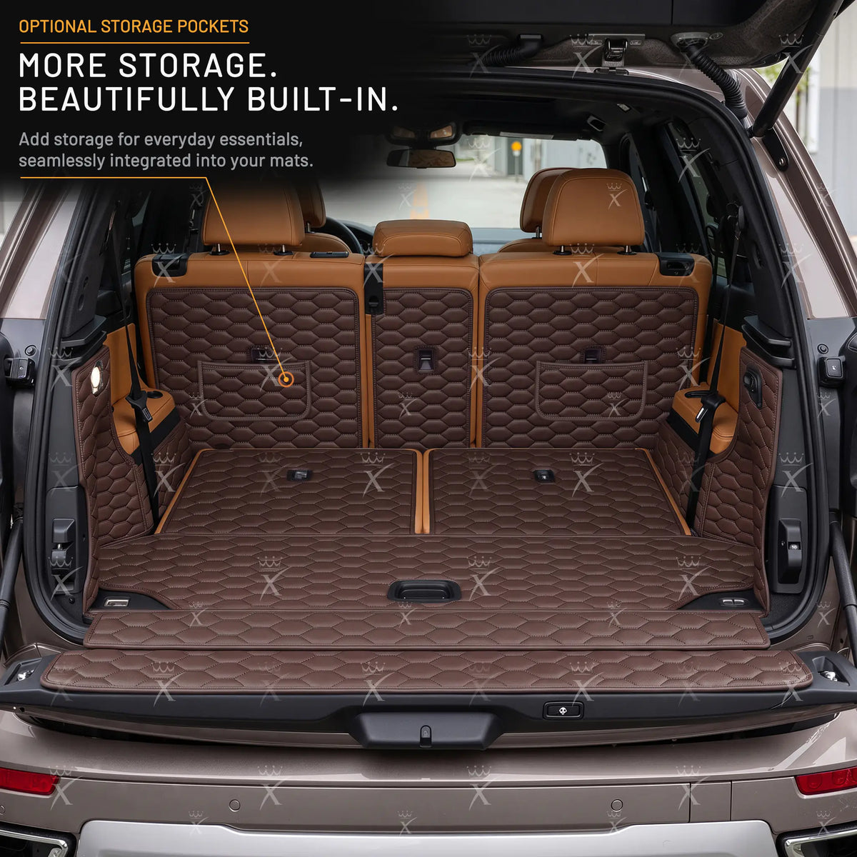 Luxus Honeycomb 360Fit Series Trunk Mat | Chocolate Brown