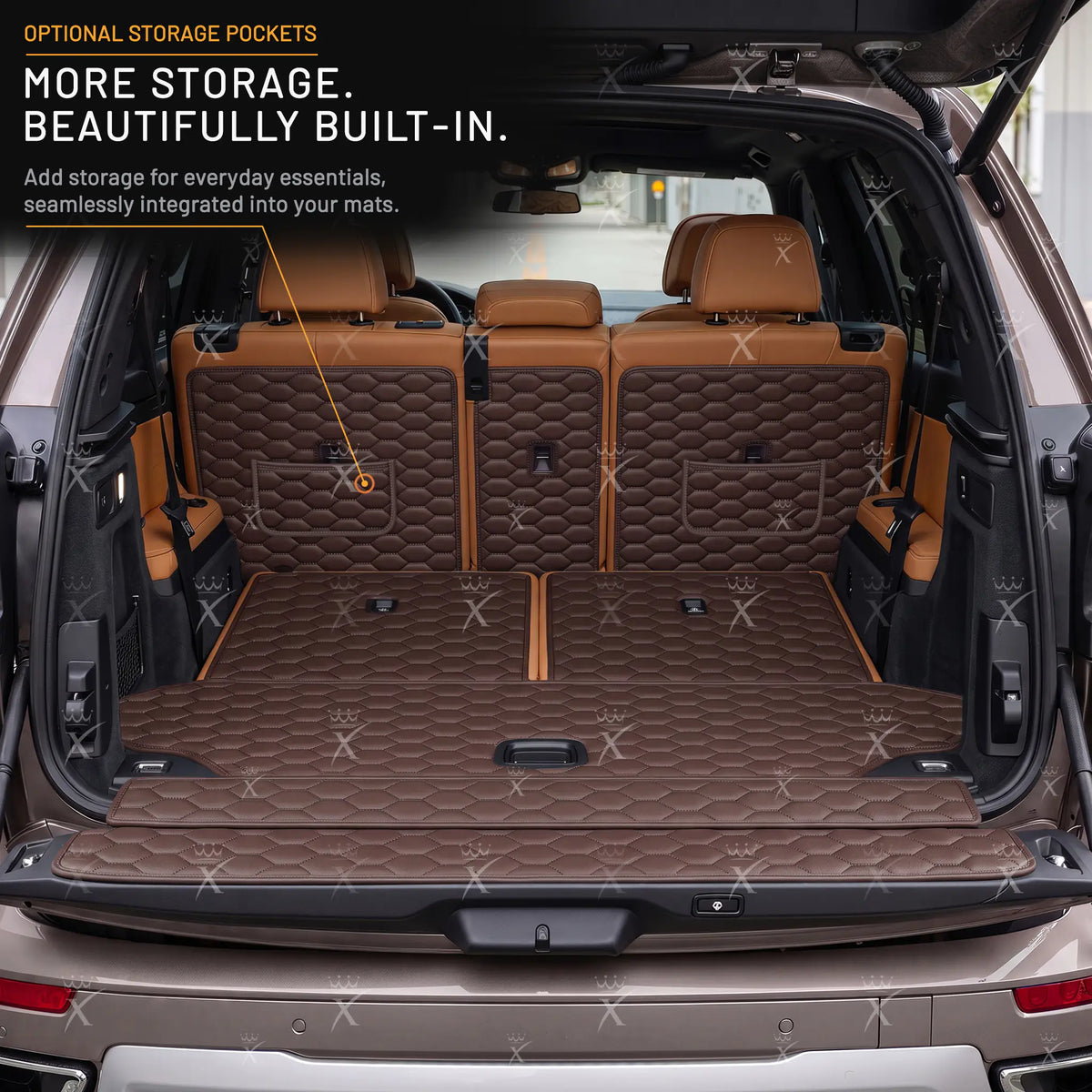 Luxus Honeycomb XtendFit Series Trunk Mat | Chocolate Brown