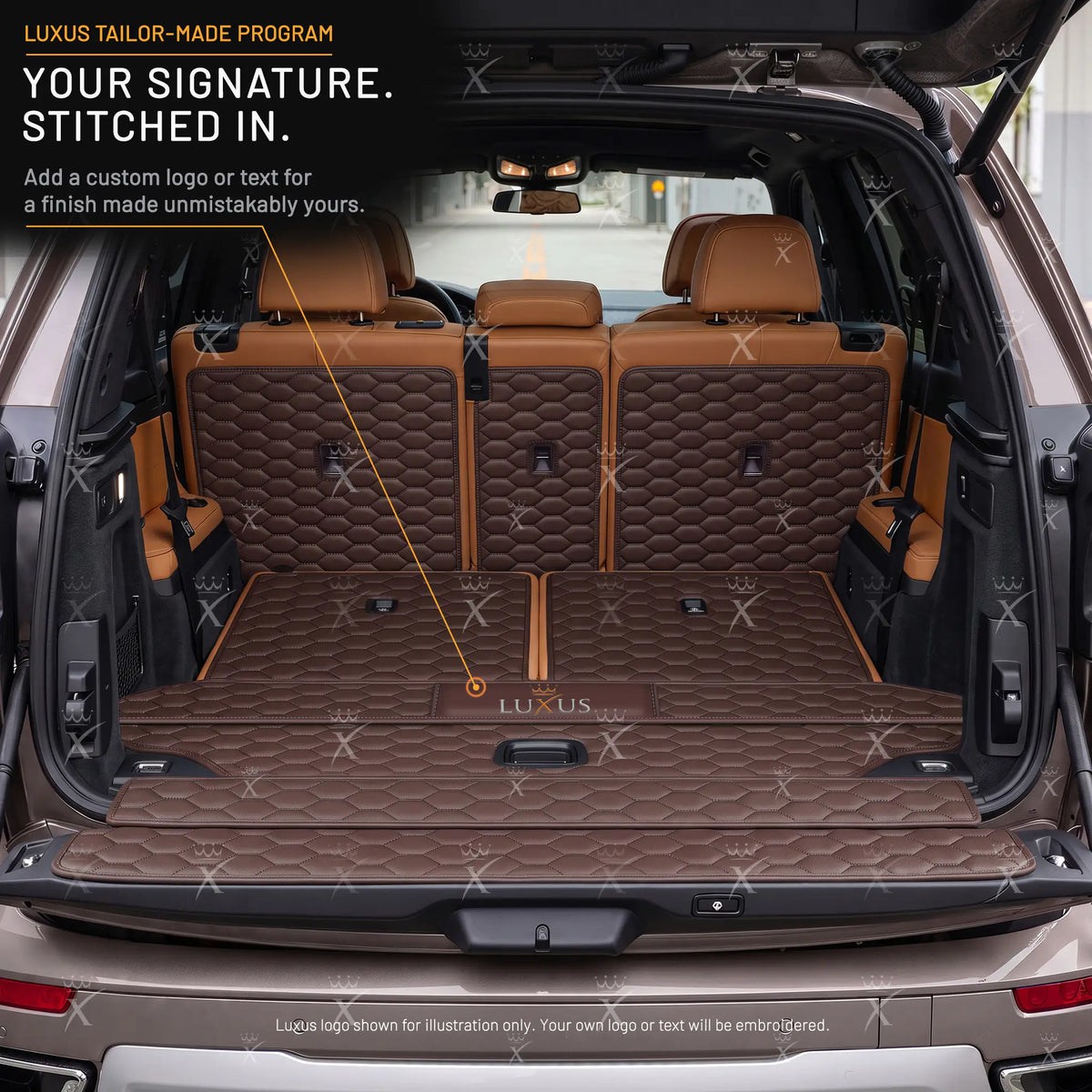 Luxus Honeycomb XtendFit Series Trunk Mat | Chocolate Brown