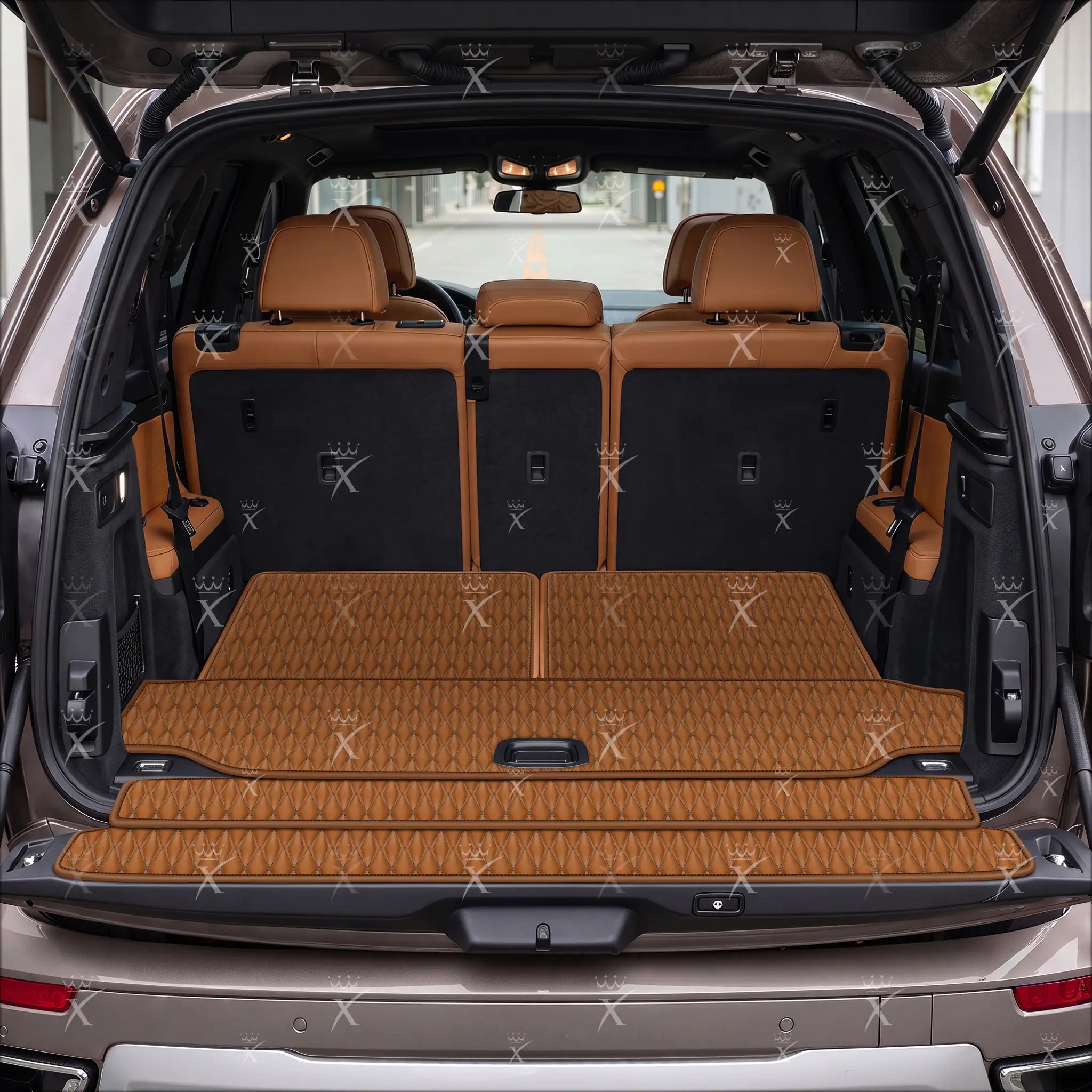 Luxus Twin-Diamond Base Series Trunk Mat | Chocolate Brown