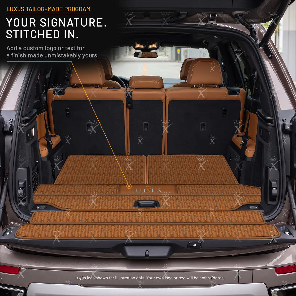 Luxus Twin-Diamond BaseFit Series Trunk Mat | Chocolate Brown