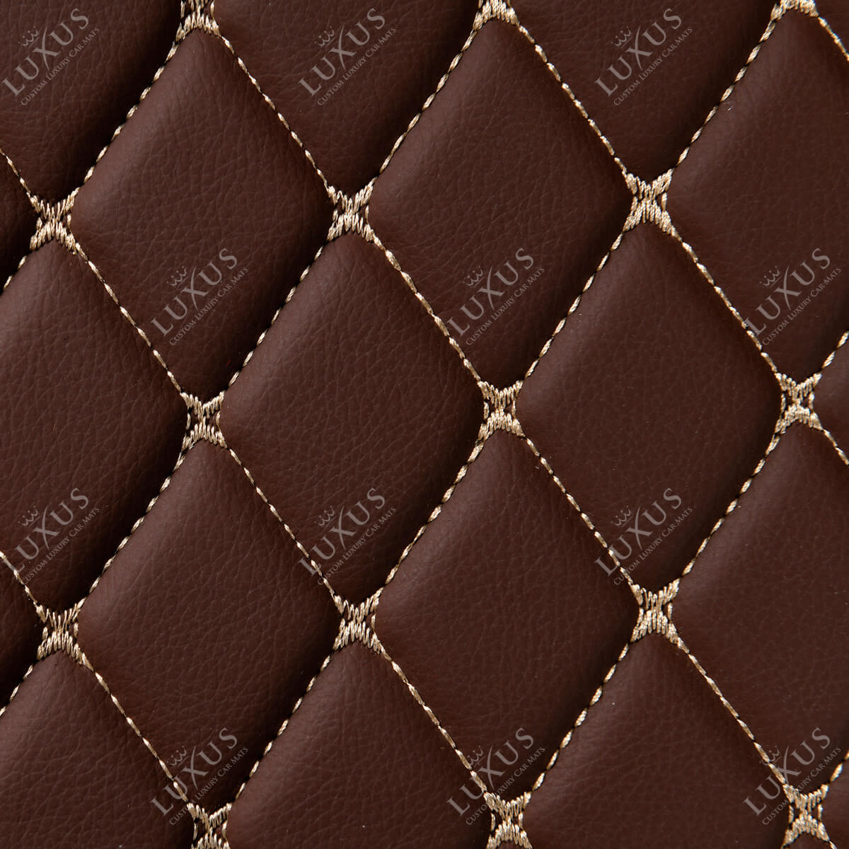 Luxus Car Mats™ - Tappetino per bagagliaio/stivale in pelle di lusso marrone cioccolato