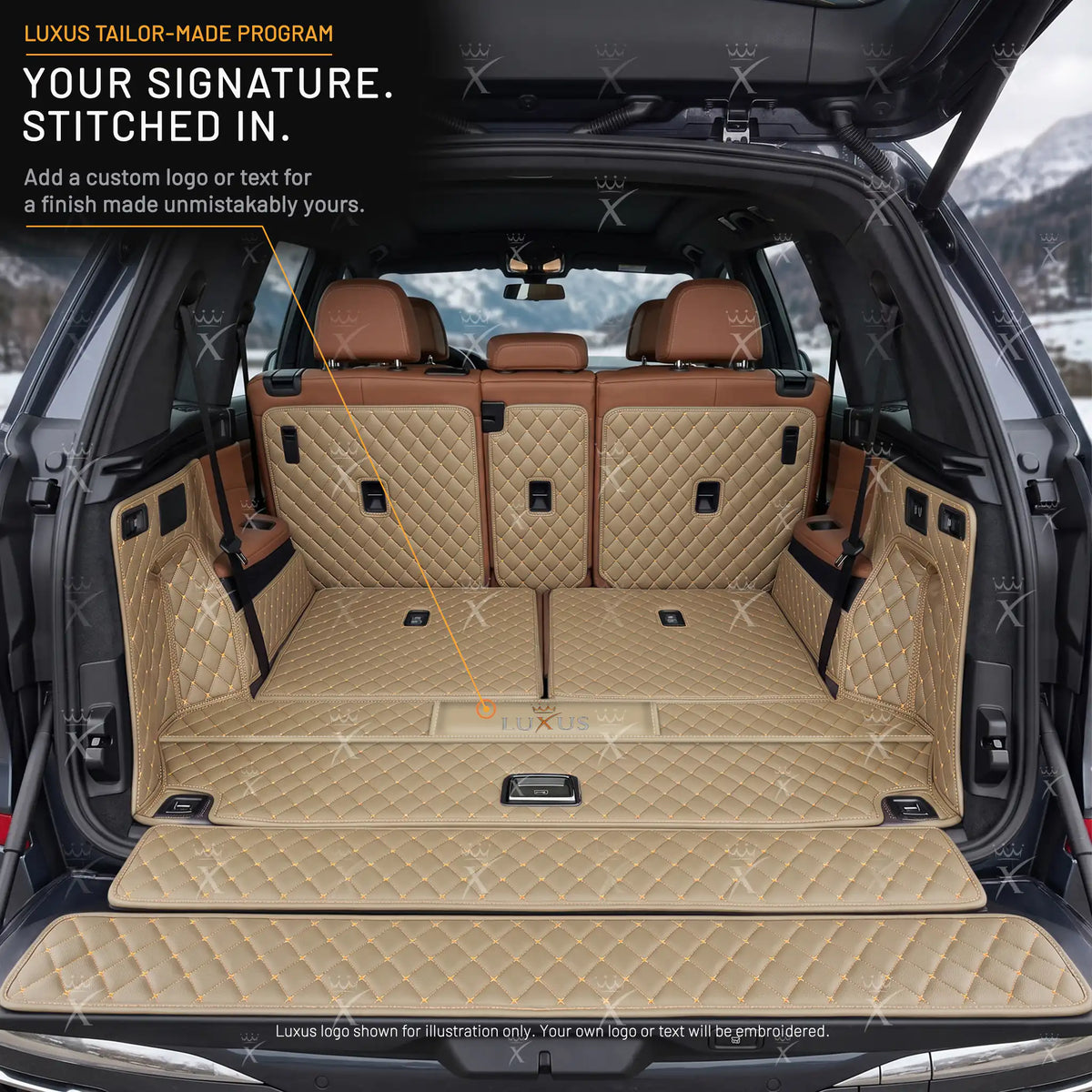 Luxus Car Mats™ - Cream Beige 3D Luxury Leather Boot/Trunk Mat