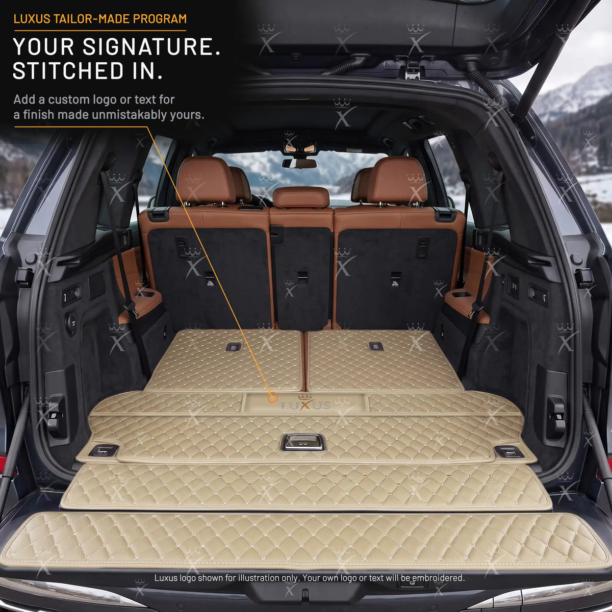 Luxus Diamond BaseFit Series Trunk Mat | Cream Beige