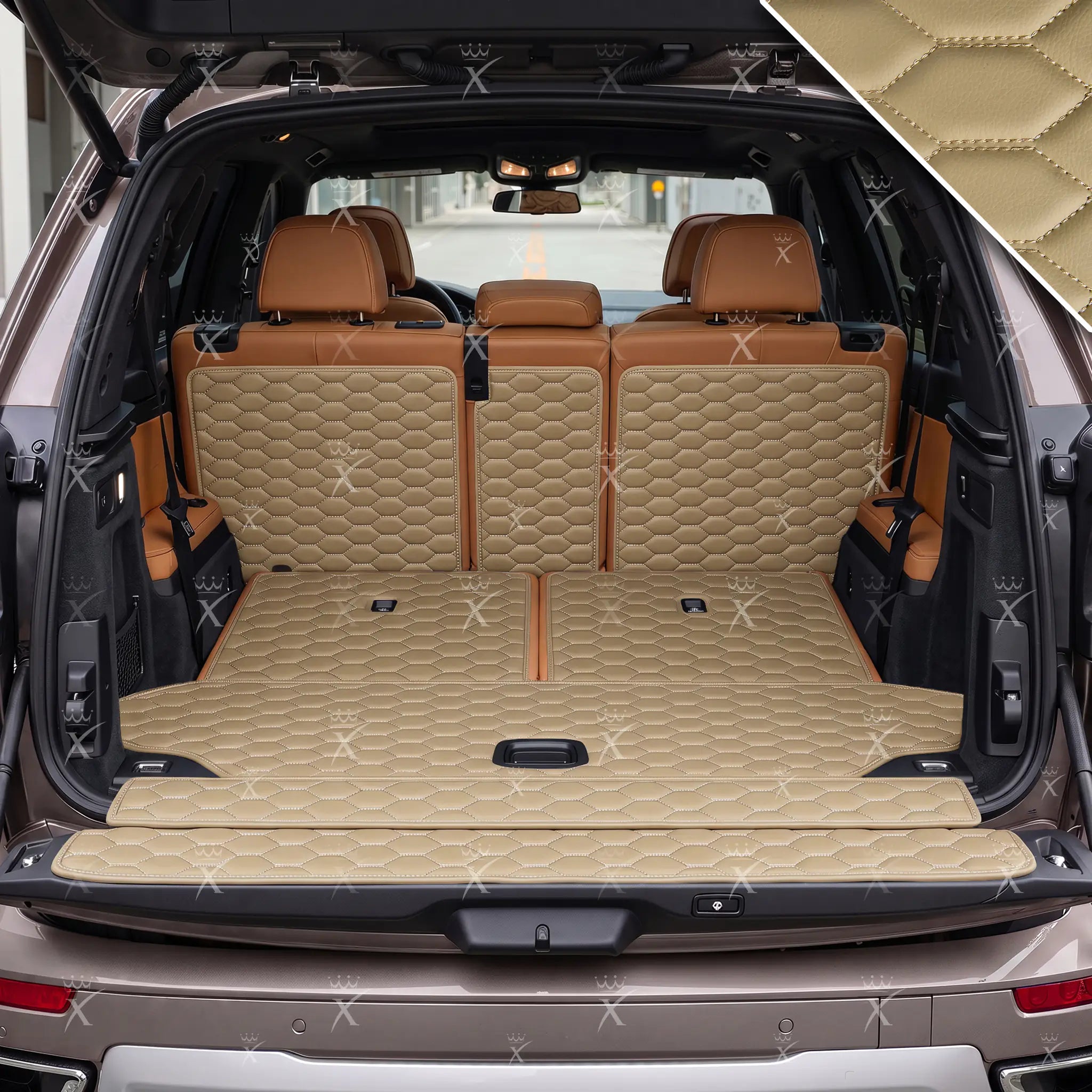 Luxus Honeycomb XtendFit Series Trunk Mat | Cream Beige