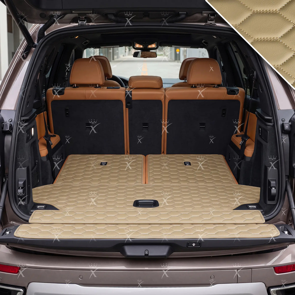 Luxus Honeycomb BaseFit Series Trunk Mat | Cream Beige