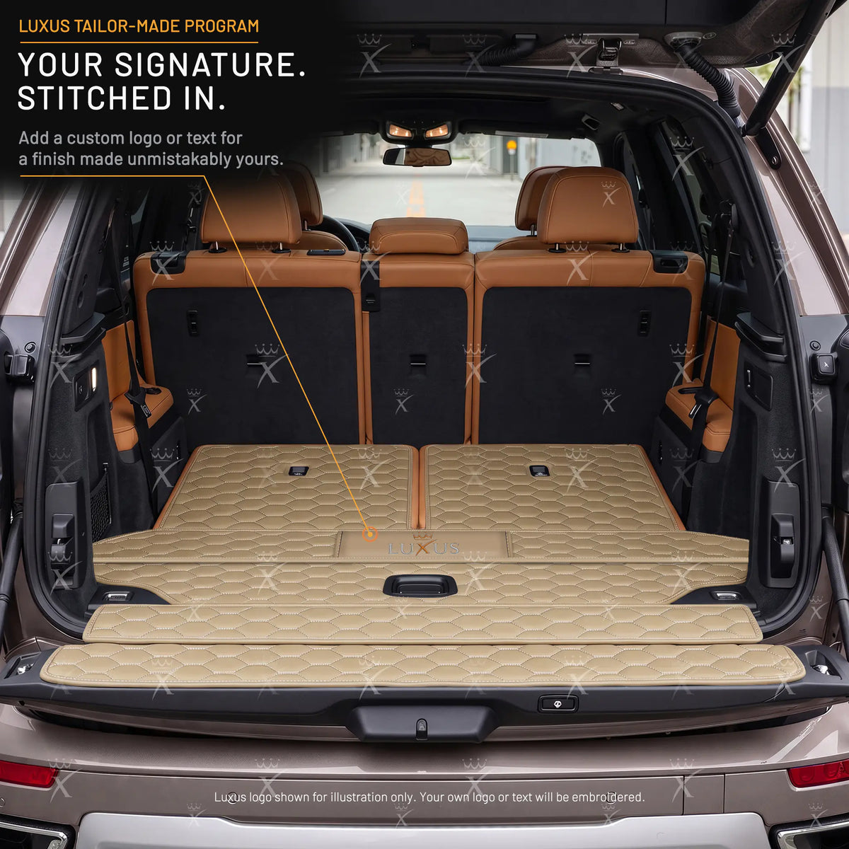 Luxus Honeycomb BaseFit Series Trunk Mat | Cream Beige