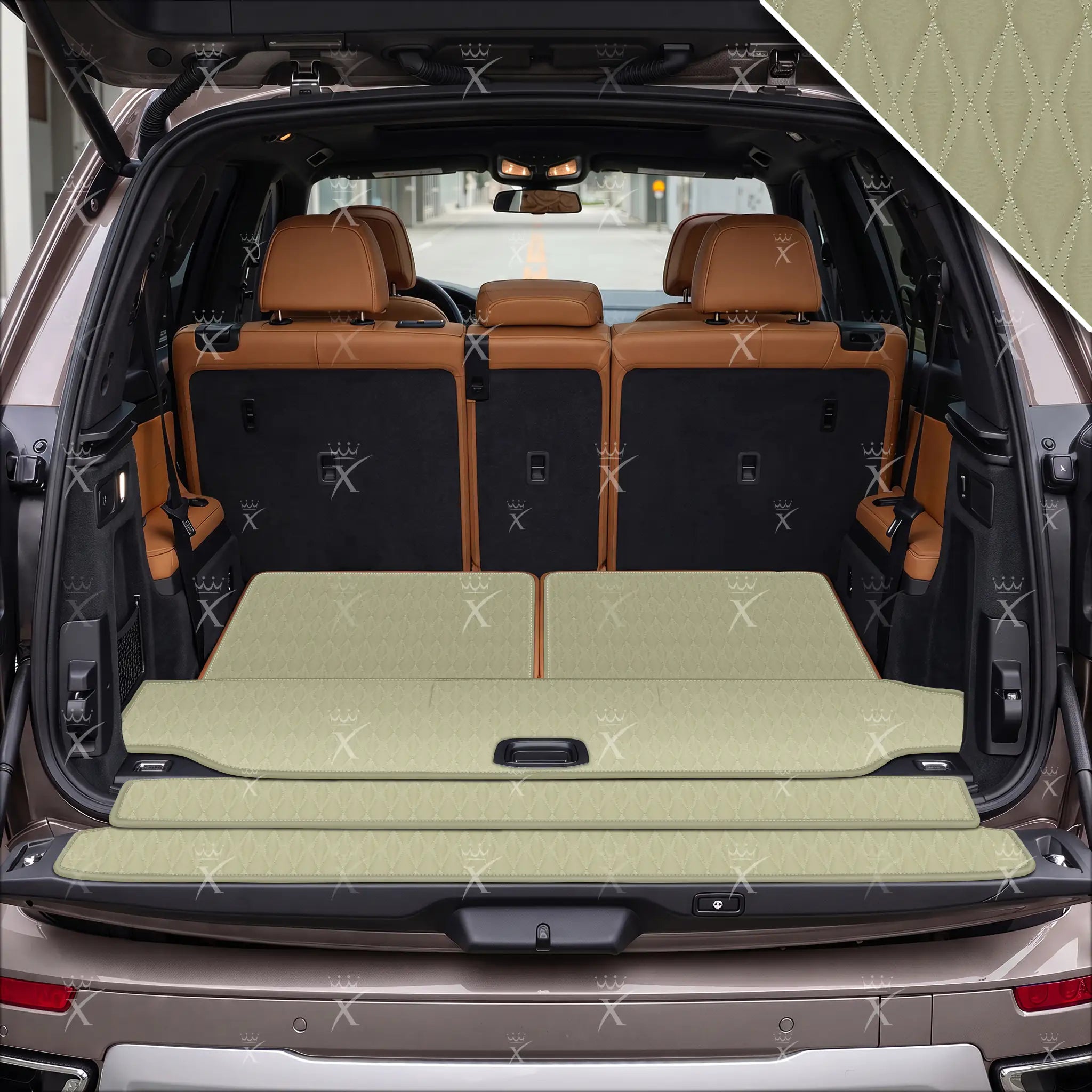Luxus Twin-Diamond Base Series Trunk Mat | Cream Beige