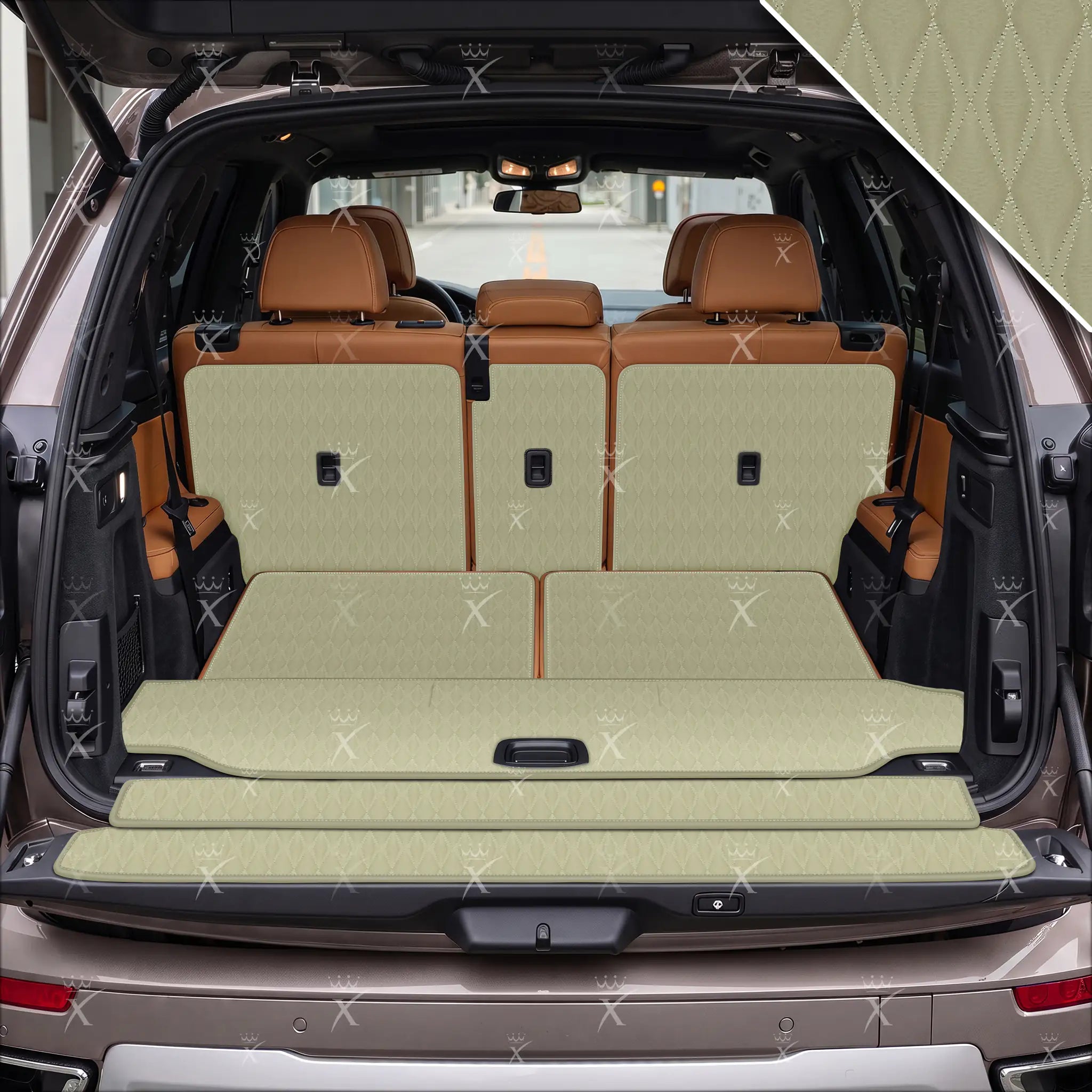Luxus Twin-Diamond XtendFit Series Trunk Mat | Cream Beige
