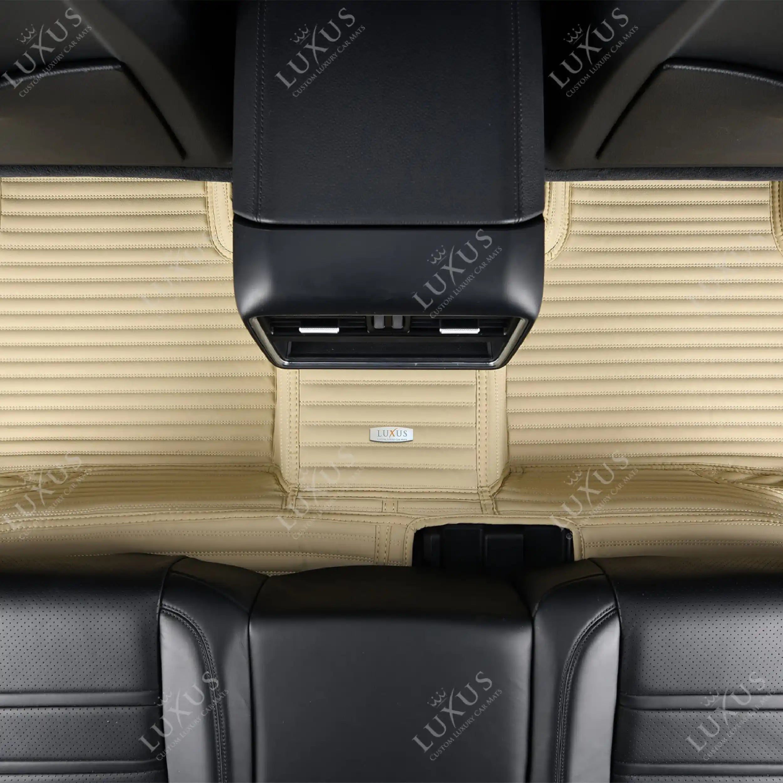Luxus Premium Stripe Custom Car Mats Set | Cream Beige