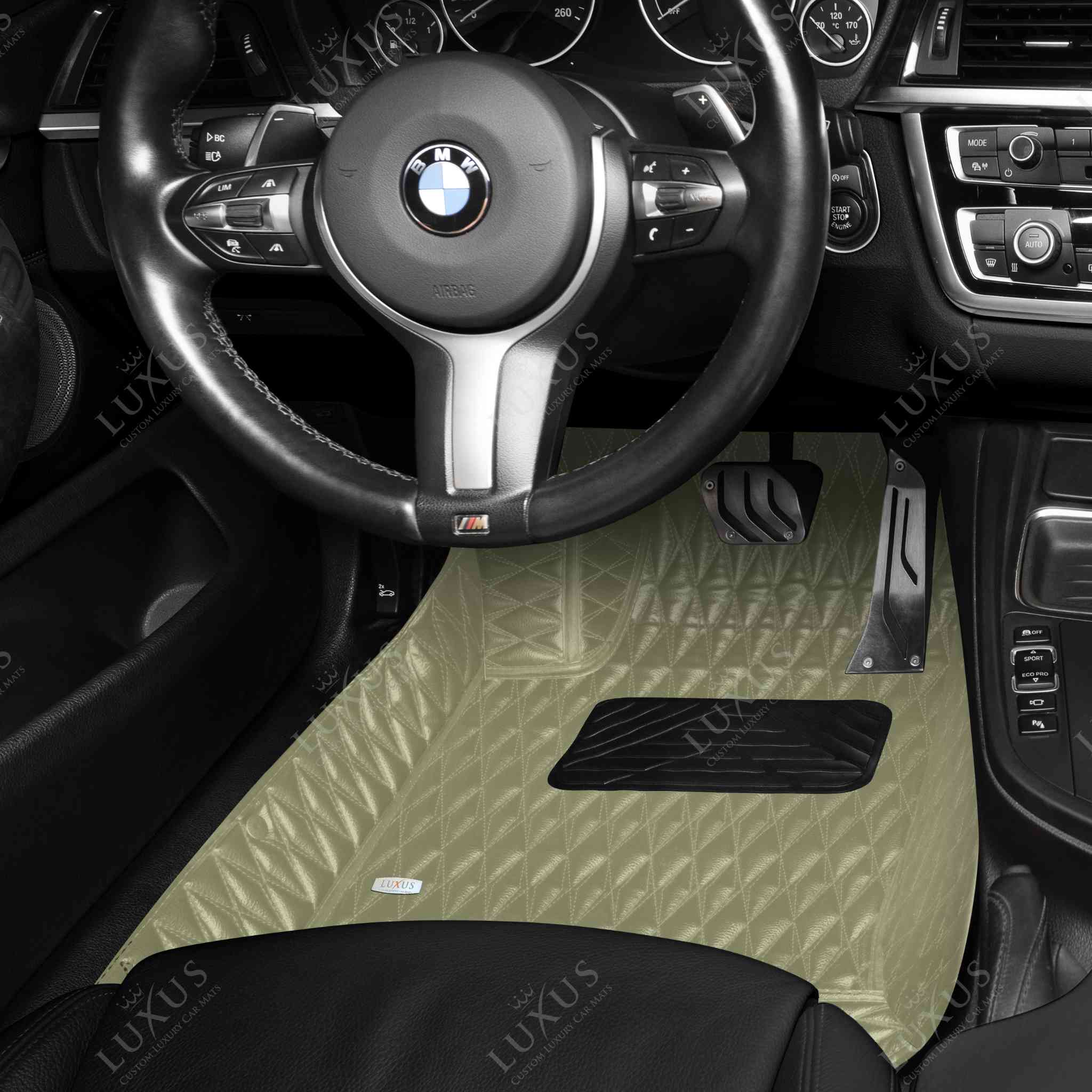 Luxus Premium Twin-Diamond Custom Luxury Car Mats Set | Cream Beige