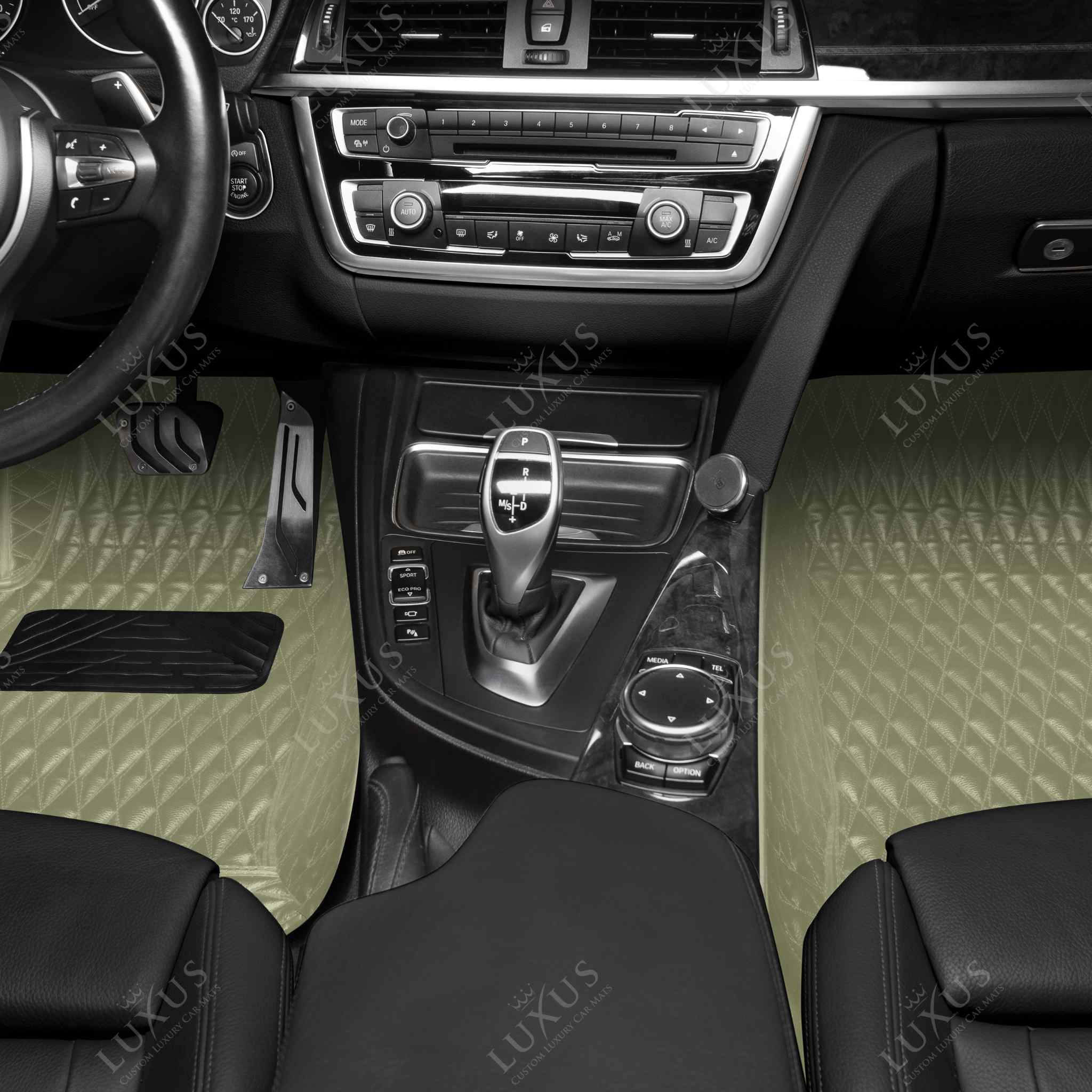 Luxus Premium Twin-Diamond Custom Luxury Car Mats Set | Cream Beige