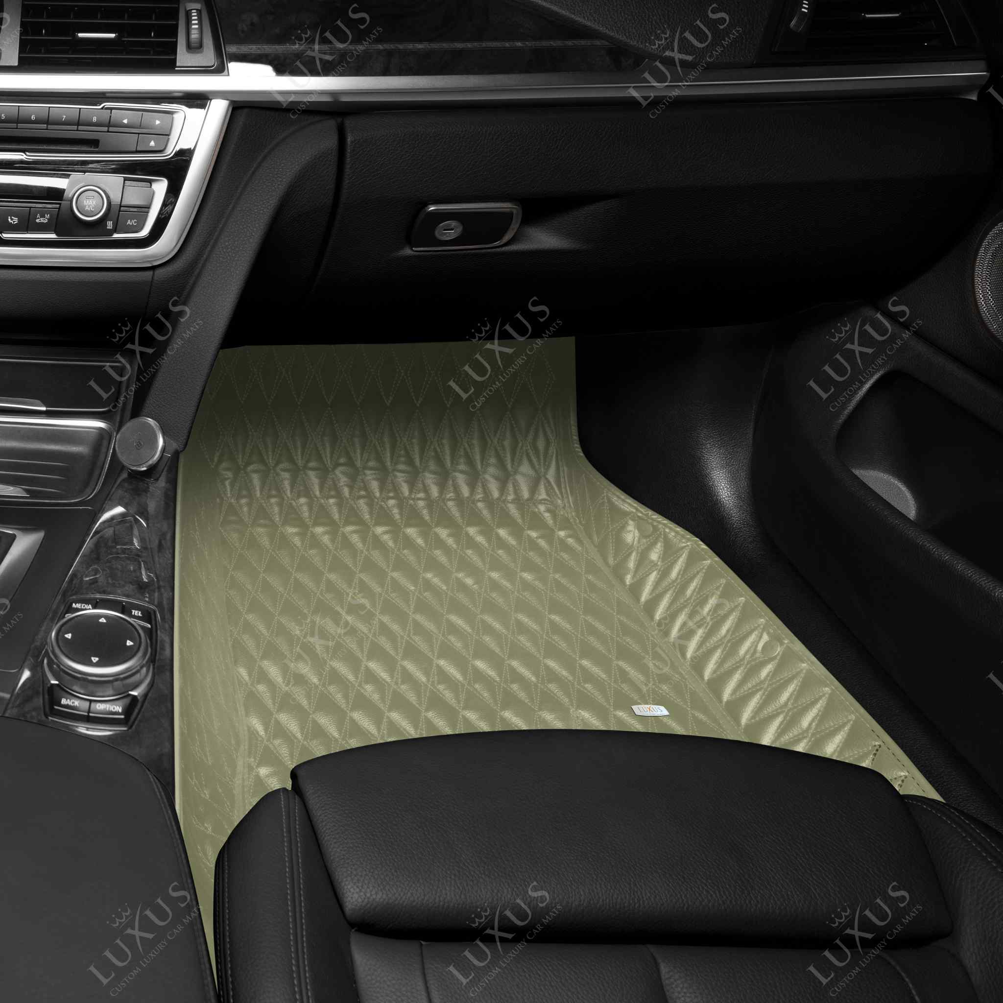 Luxus Premium Twin-Diamond Custom Luxury Car Mats Set | Cream Beige