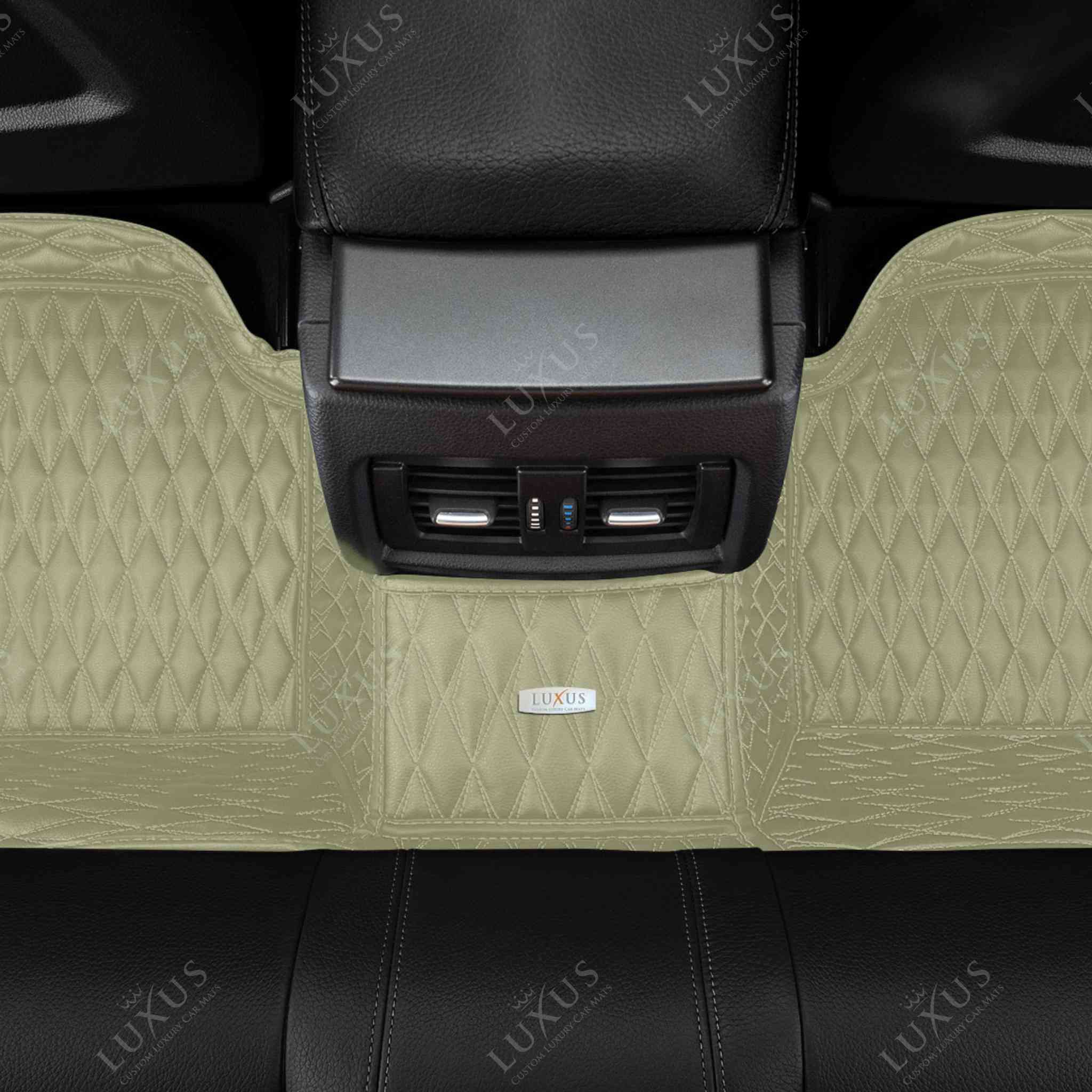 Luxus Premium Twin-Diamond Custom Luxury Car Mats Set | Cream Beige