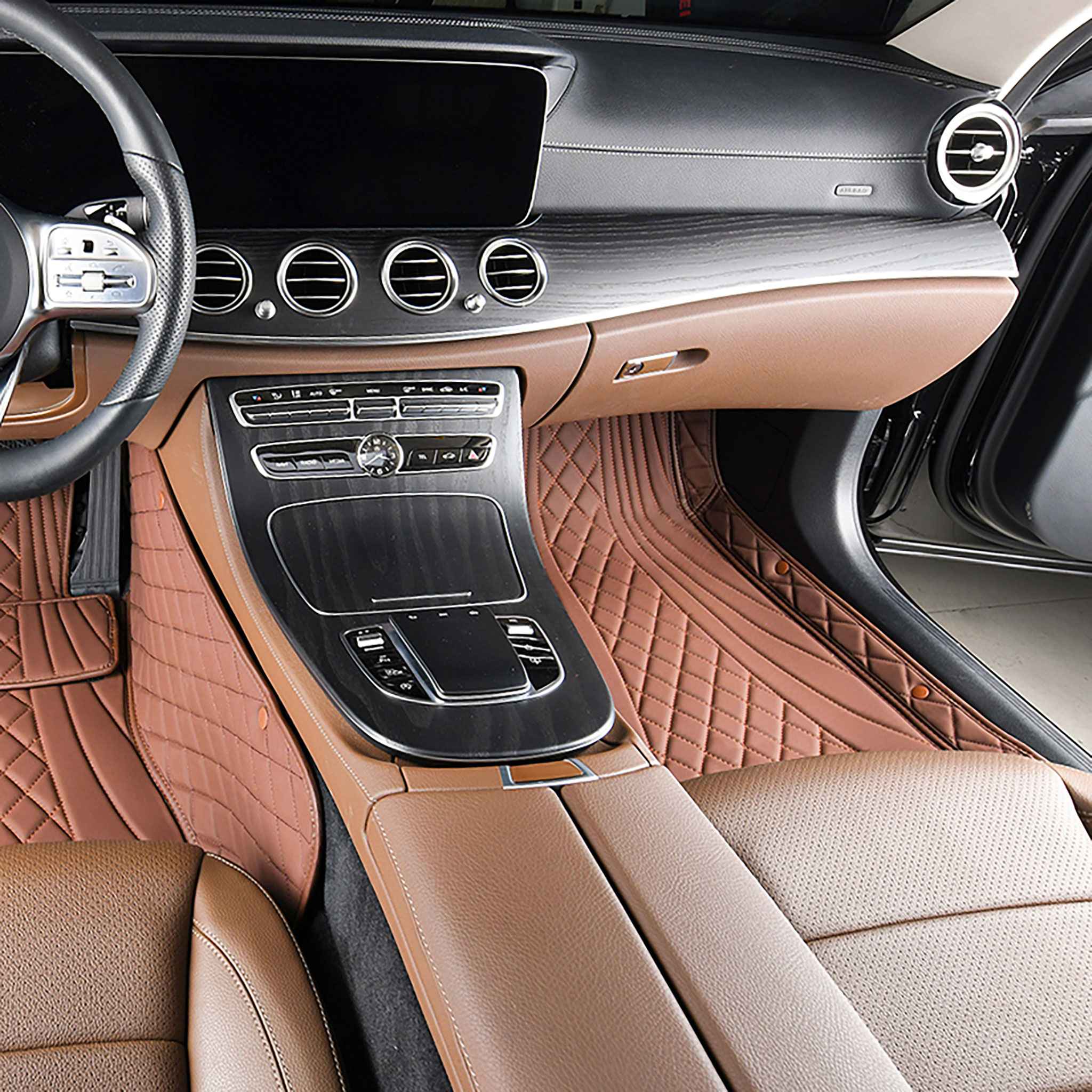Luxus Exclusive Hybrid Custom Car Mats Set | Chocolate Brown