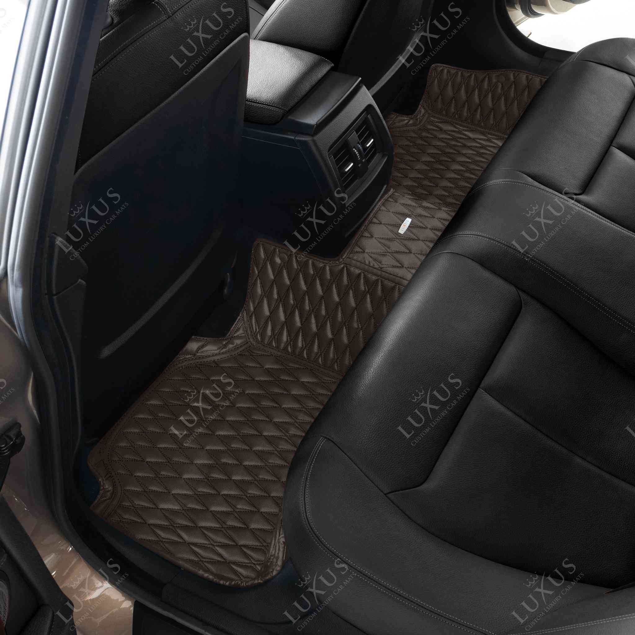 Luxus Premium Twin-Diamond Custom Luxury Car Mats Set | Dark Chocolate Brown