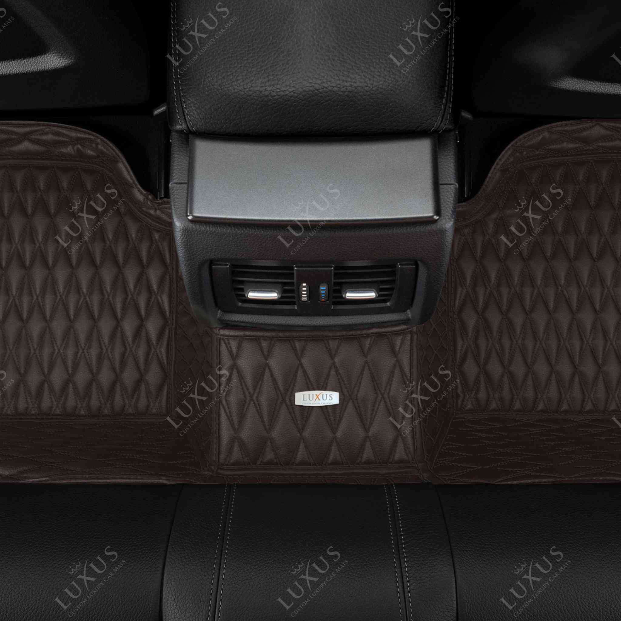 Luxus Premium Twin-Diamond Custom Luxury Car Mats Set | Dark Chocolate Brown
