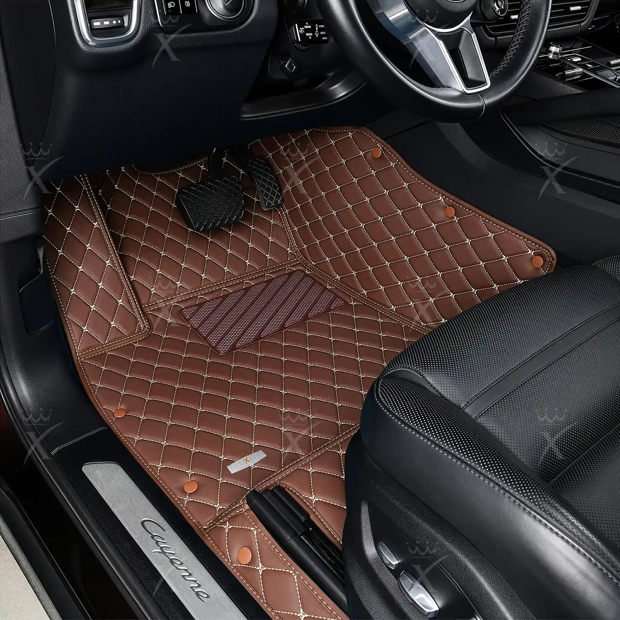 Luxus Car Mats™ - Set di tappetini per auto di lusso color cioccolato