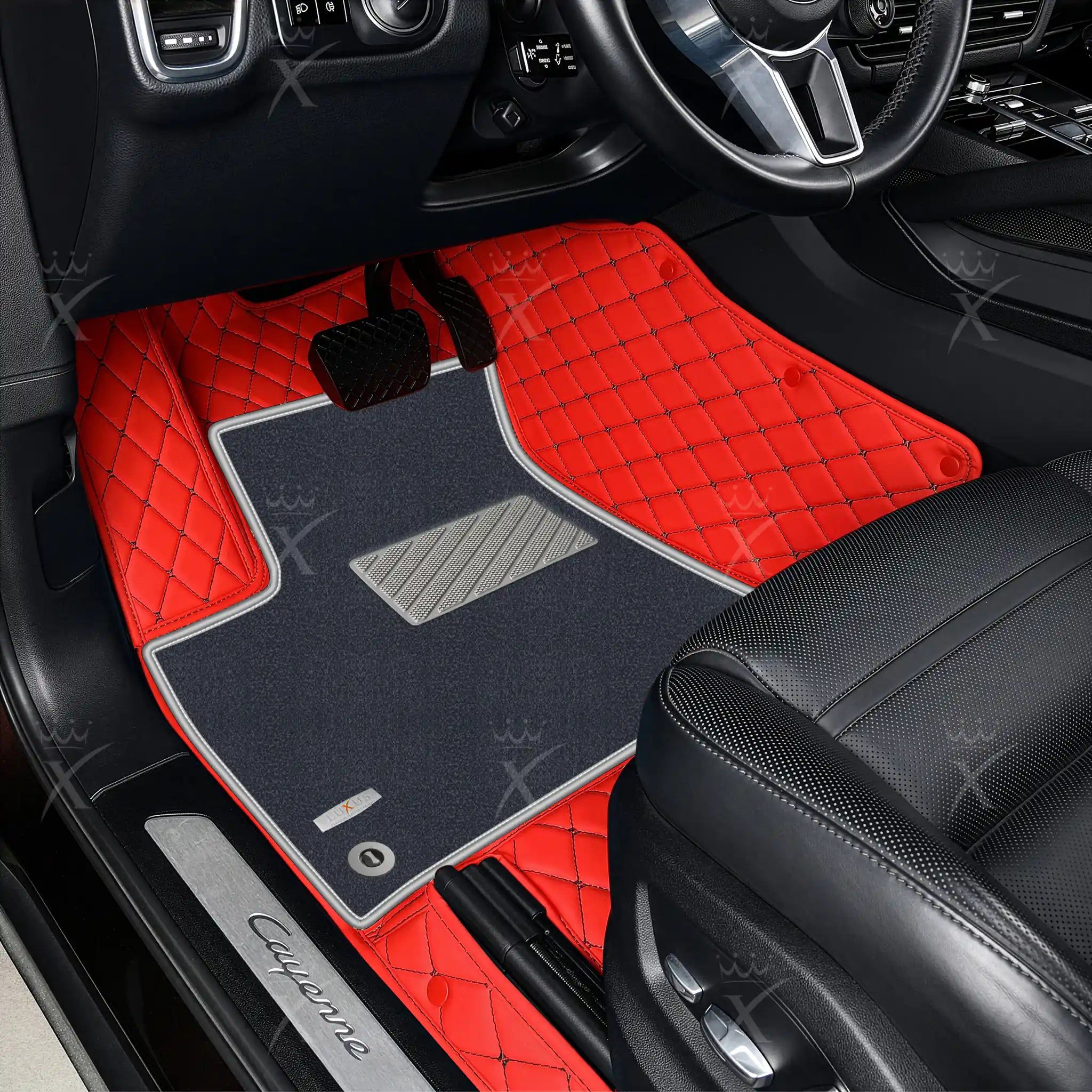 Luxus Car Mats™ – Luxus-Automatten-Set mit schwarzen und blauen Nähten