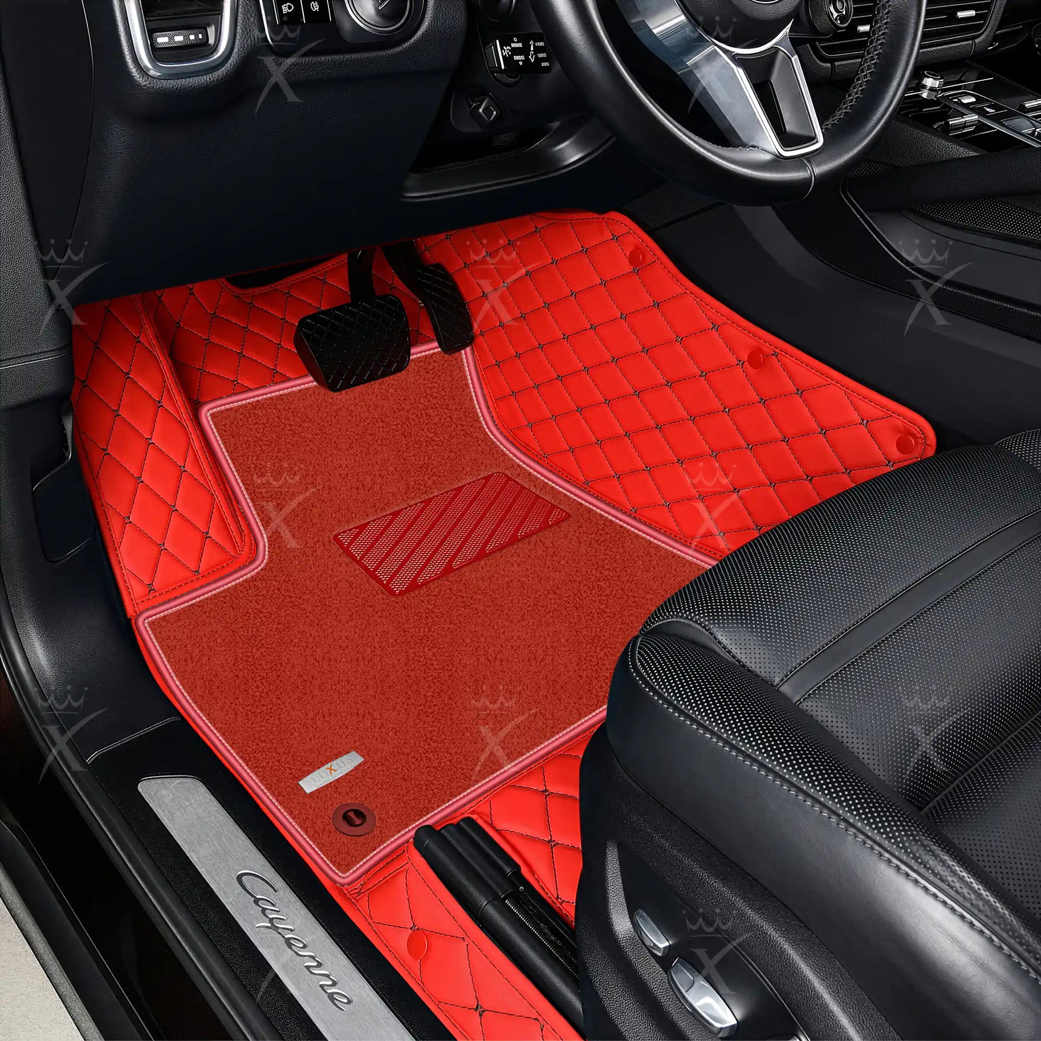 Luxus Car Mats™ – Luxus-Automatten-Set mit schwarzen und blauen Nähten