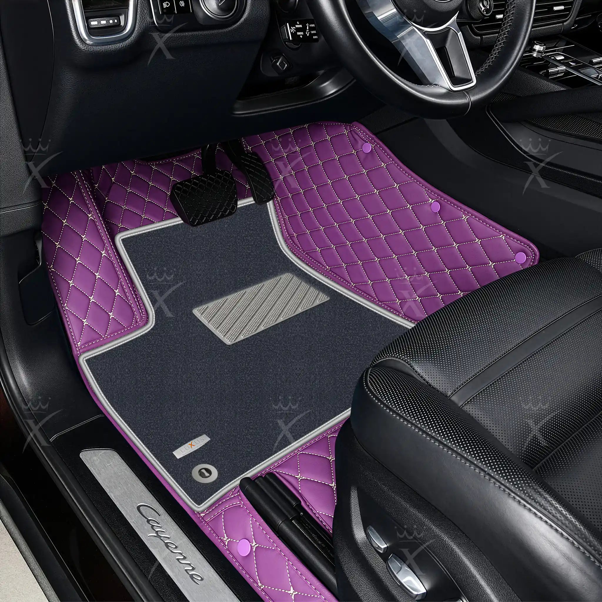 Luxus Car Mats™ - Luxe automattenset met zwarte en blauwe stiksels