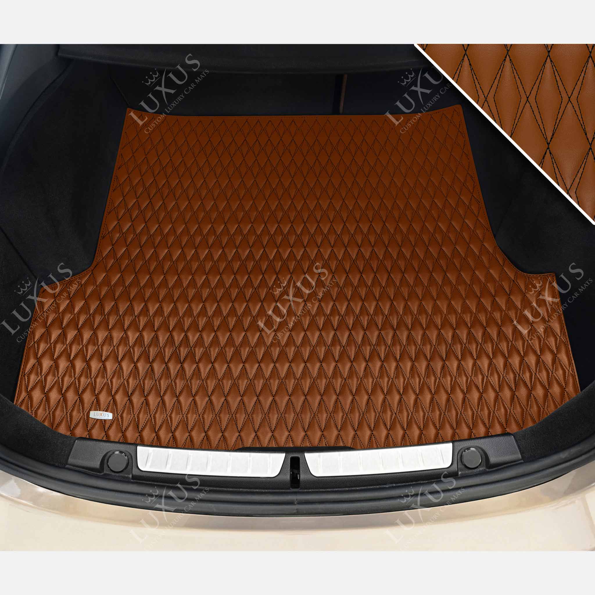 Luxus Premium Twin-Diamond Custom Base Trunk Liner | Chocolate Brown