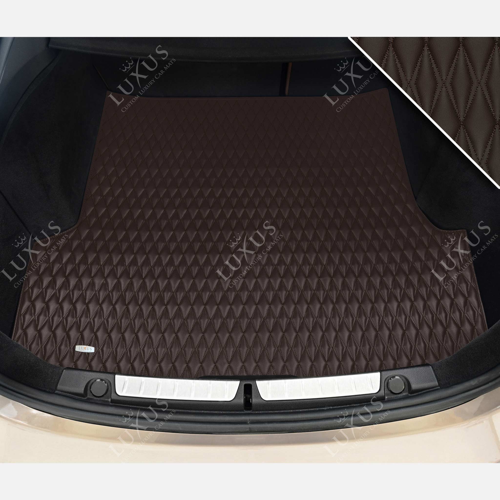 Luxus Premium Twin-Diamond Custom Base Trunk Liner | Dark Chocolate Brown