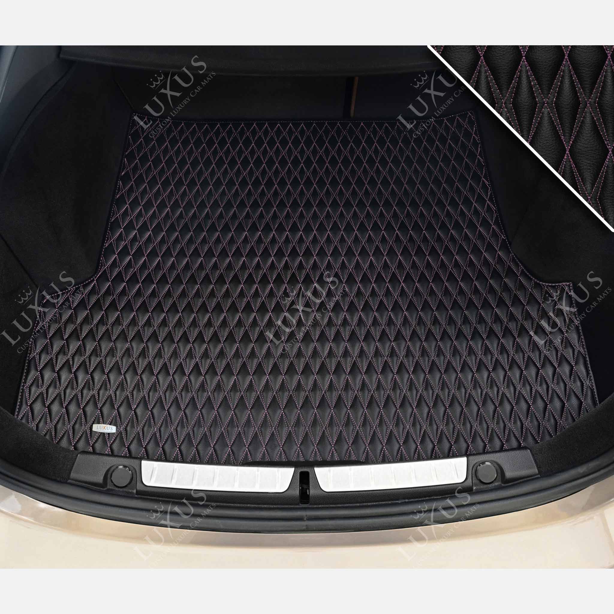 Luxus Premium Twin-Diamond Custom Base Trunk Liner| Black & Purple Stitching