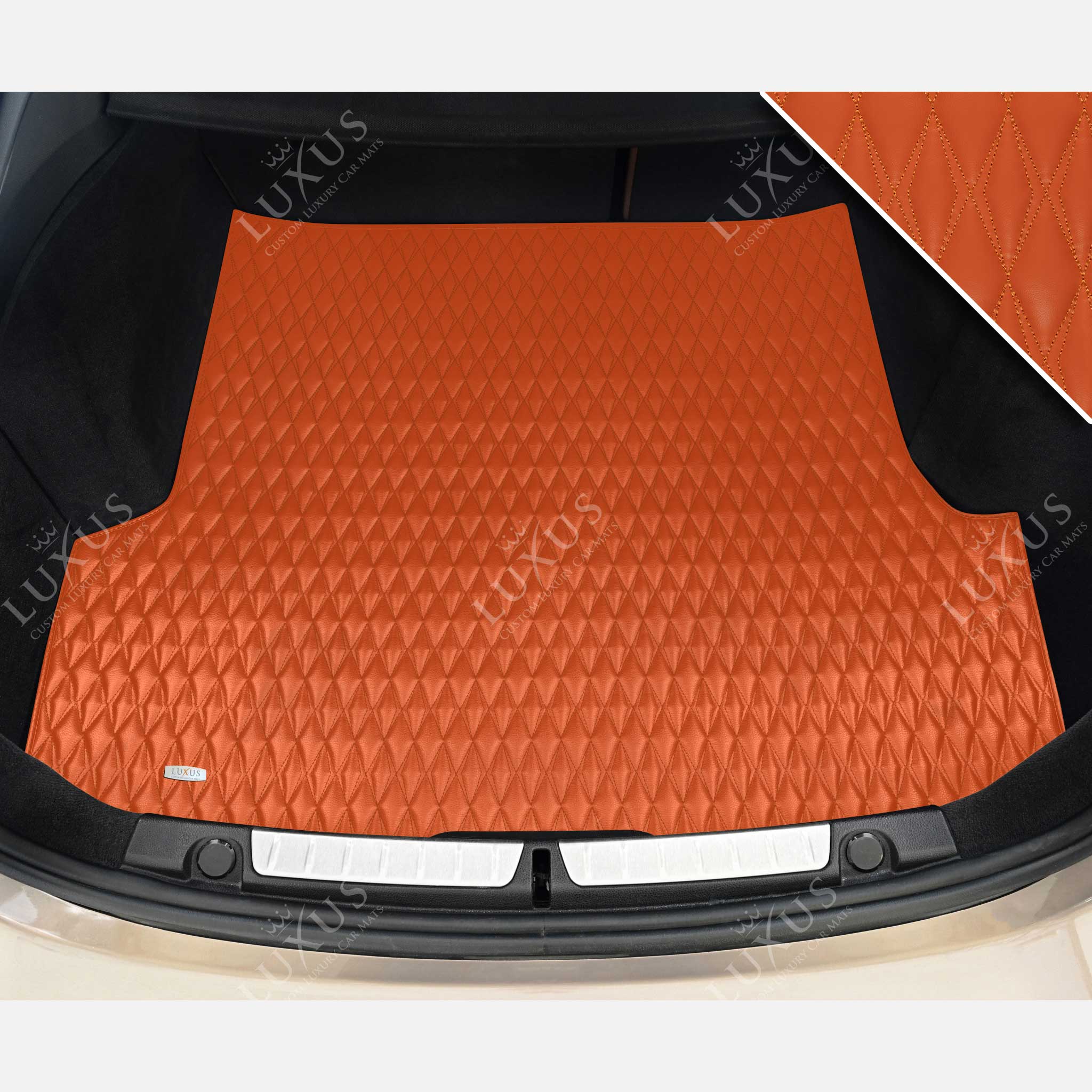 Luxus Premium Twin-Diamond Custom Base Trunk Liner | Fiery Orange