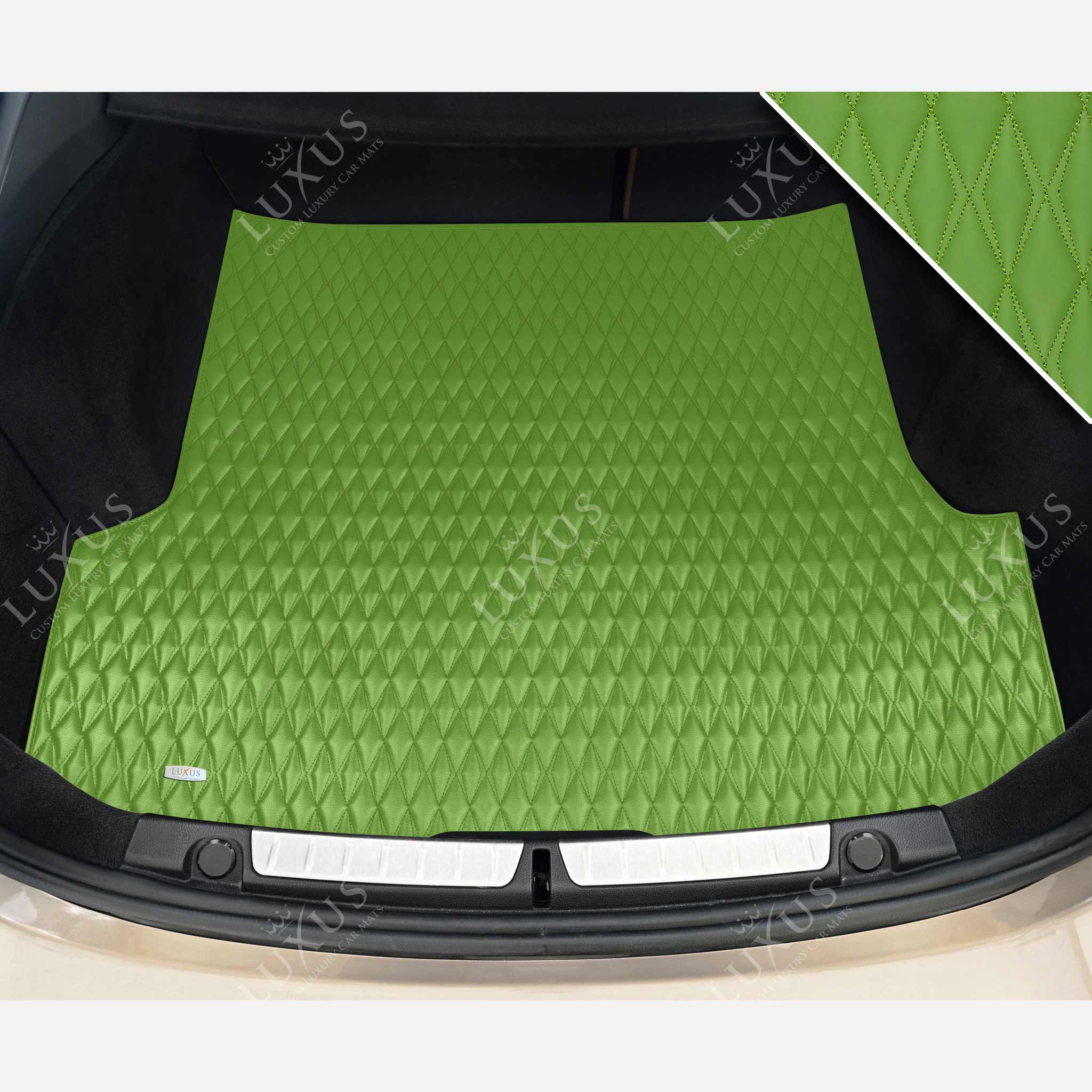 Luxus Premium Twin-Diamond Custom Base Trunk Liner | Lime Green