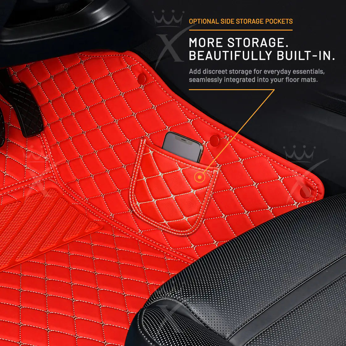 Luxus Car Mats™ – Luxus-Automatten-Set mit schwarzen und blauen Nähten