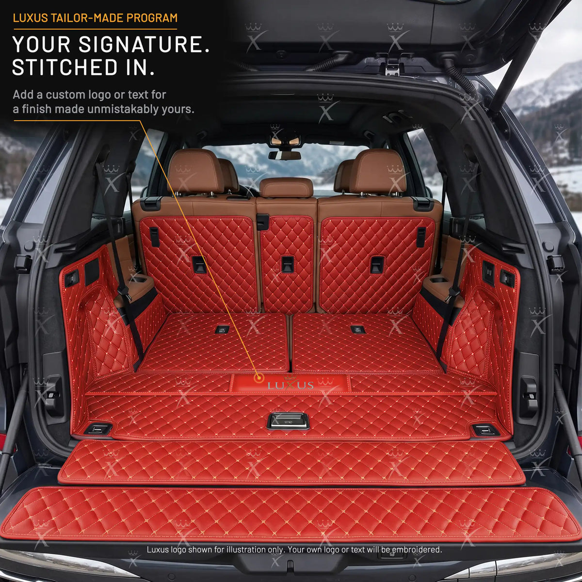 Luxus Car Mats™ - Ferrari Red 3D Luxury Leather Boot/Trunk Mat