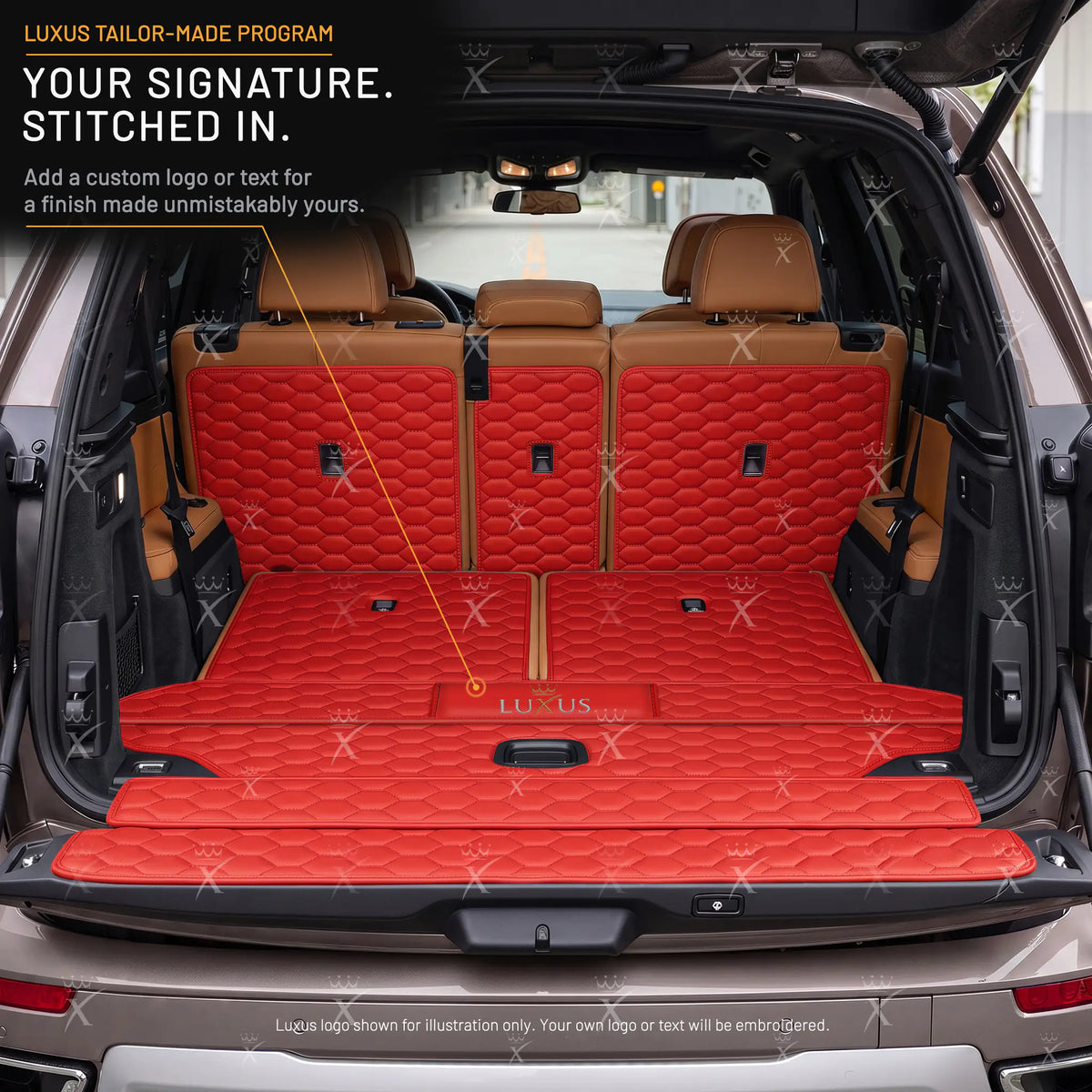 Luxus Honeycomb XtendFit Series Trunk Mat | Ferrari Red