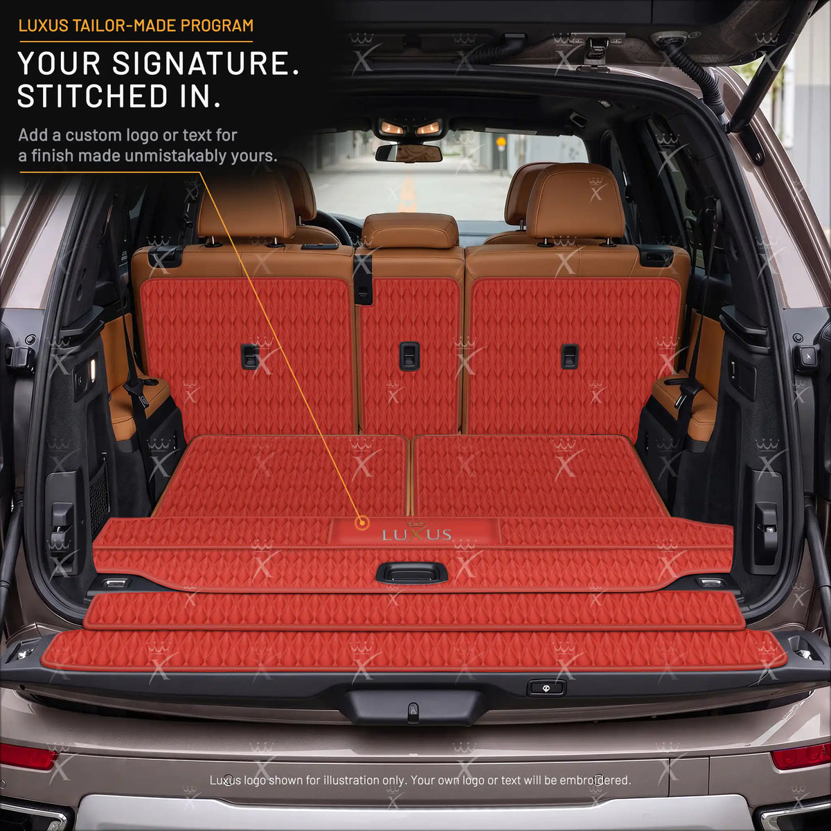 Luxus Twin-Diamond XtendFit Series Trunk Mat | Ferrari Red