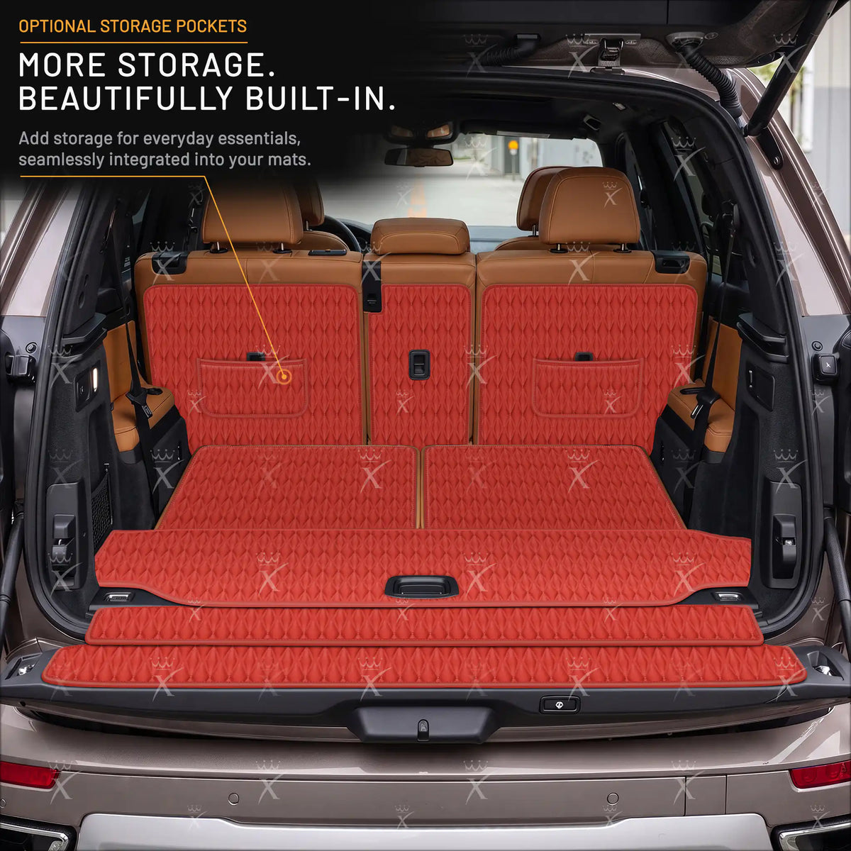 Luxus Twin-Diamond XtendFit Series Trunk Mat | Ferrari Red