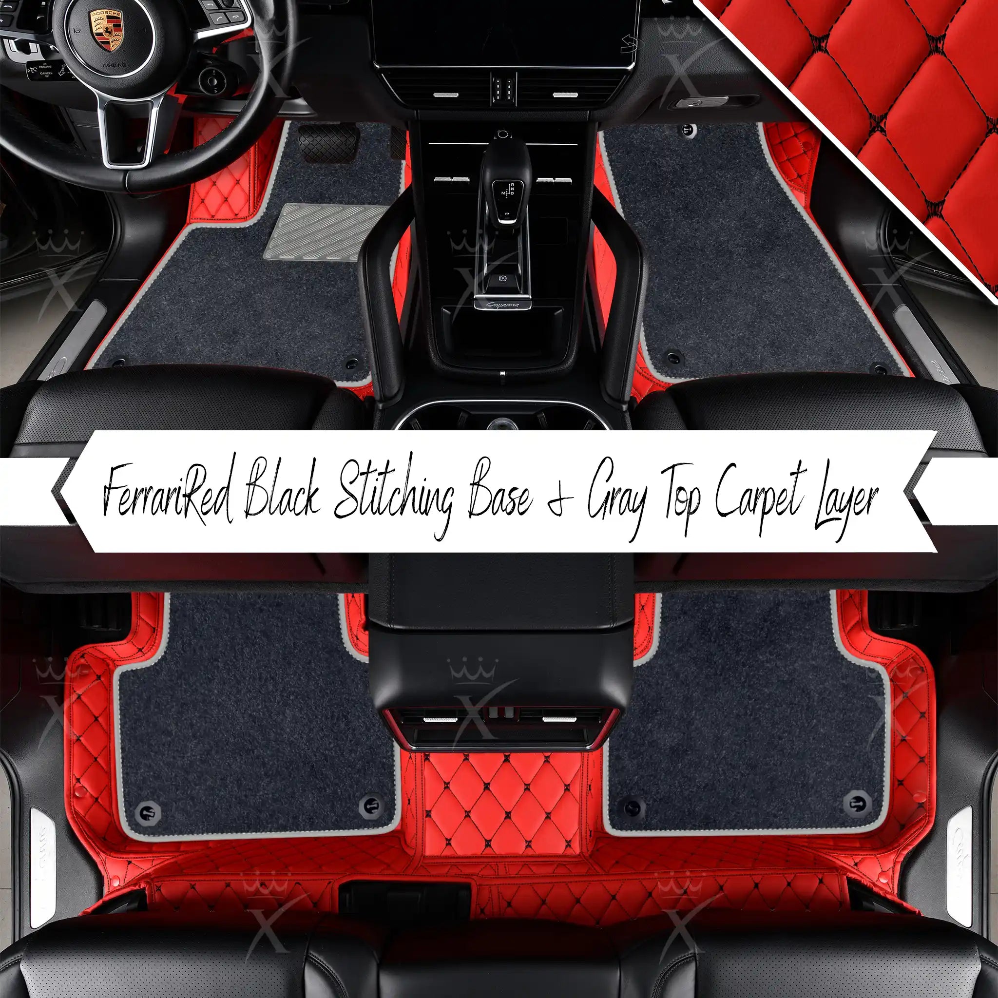 Luxus Car Mats™ – Luxus-Automatten-Set mit schwarzen und blauen Nähten