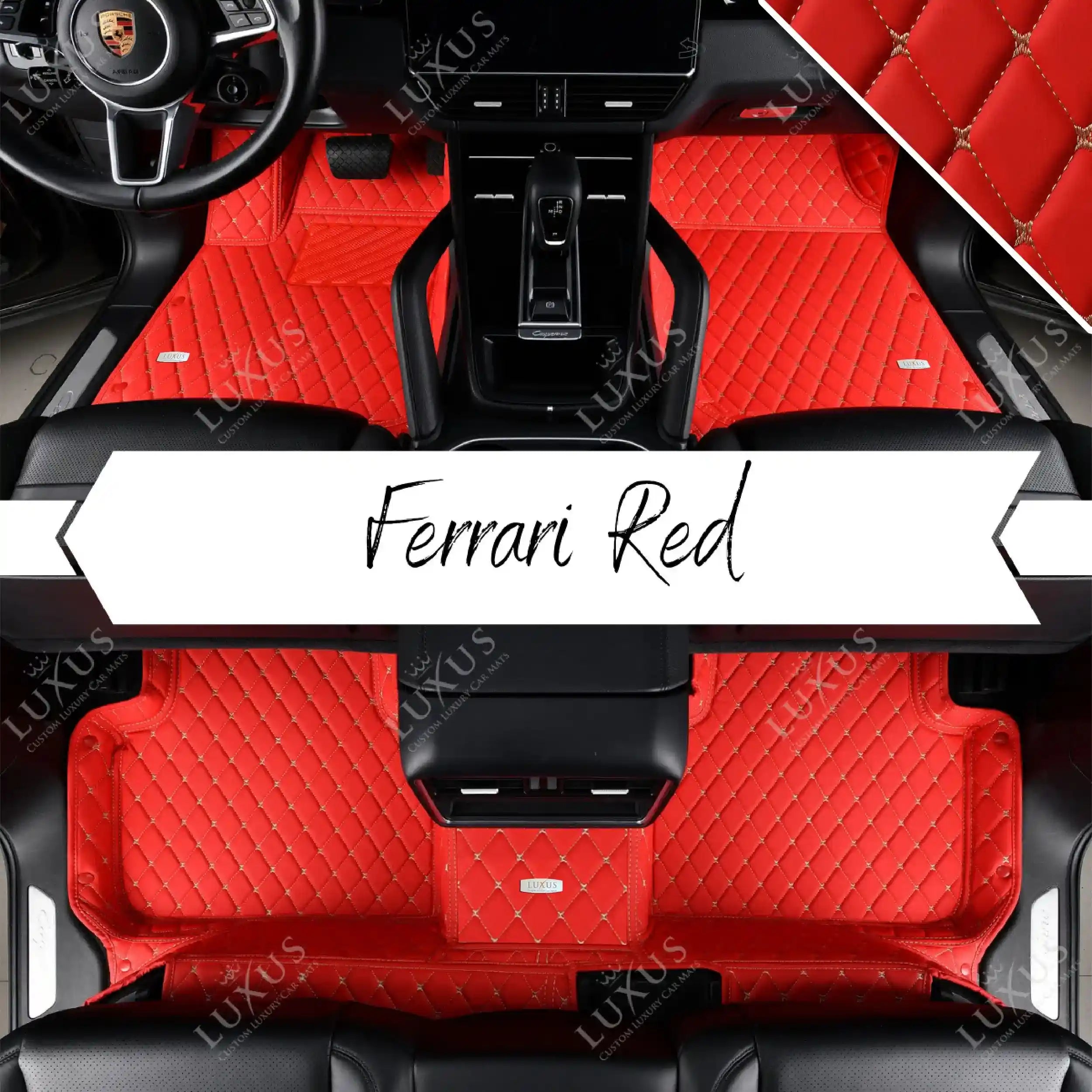 Luxus Car Mats™ - Set di tappetini per auto di lusso rosso Ferrari
