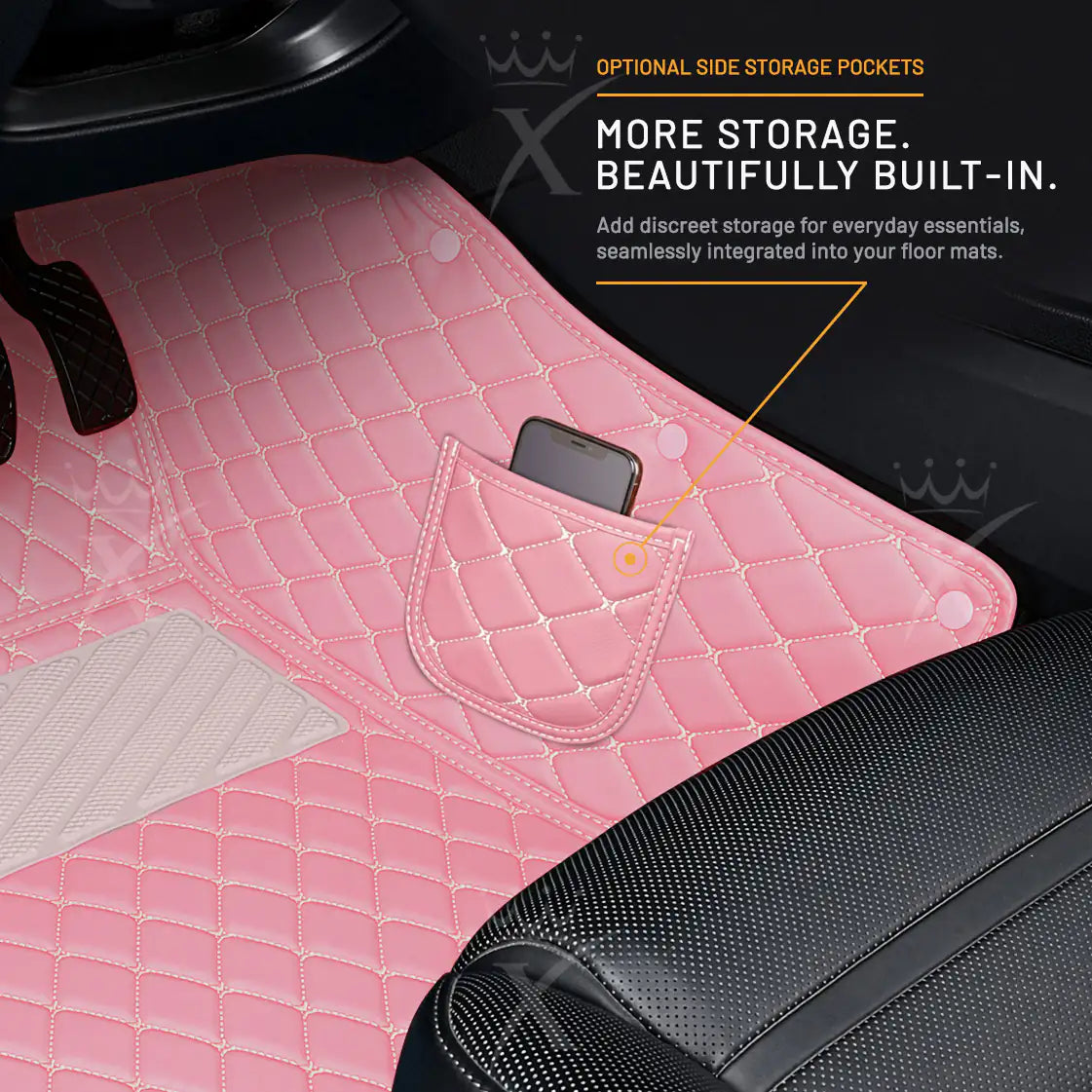 Luxus Diamond Series Floor Mats | Flamingo Pink